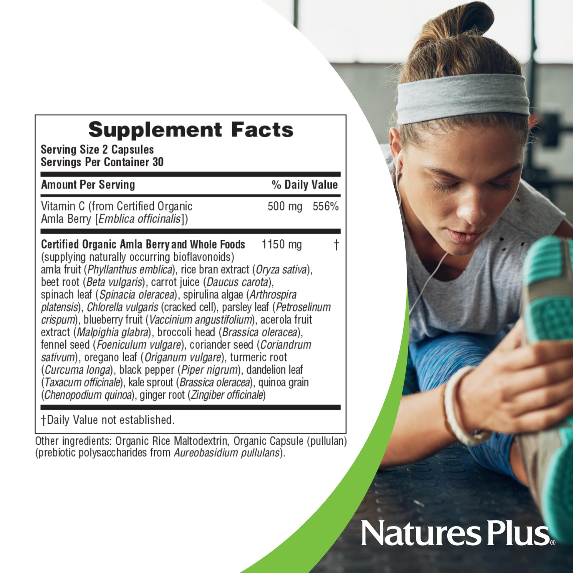 NaturesPlus Source of Life Garden Vitamin C - 60 Capsules - Immune System Support - USDA Certified Organic, Non-GMO, Vegan, Gluten Free - 30 Servings NaturesPlus uk supplements