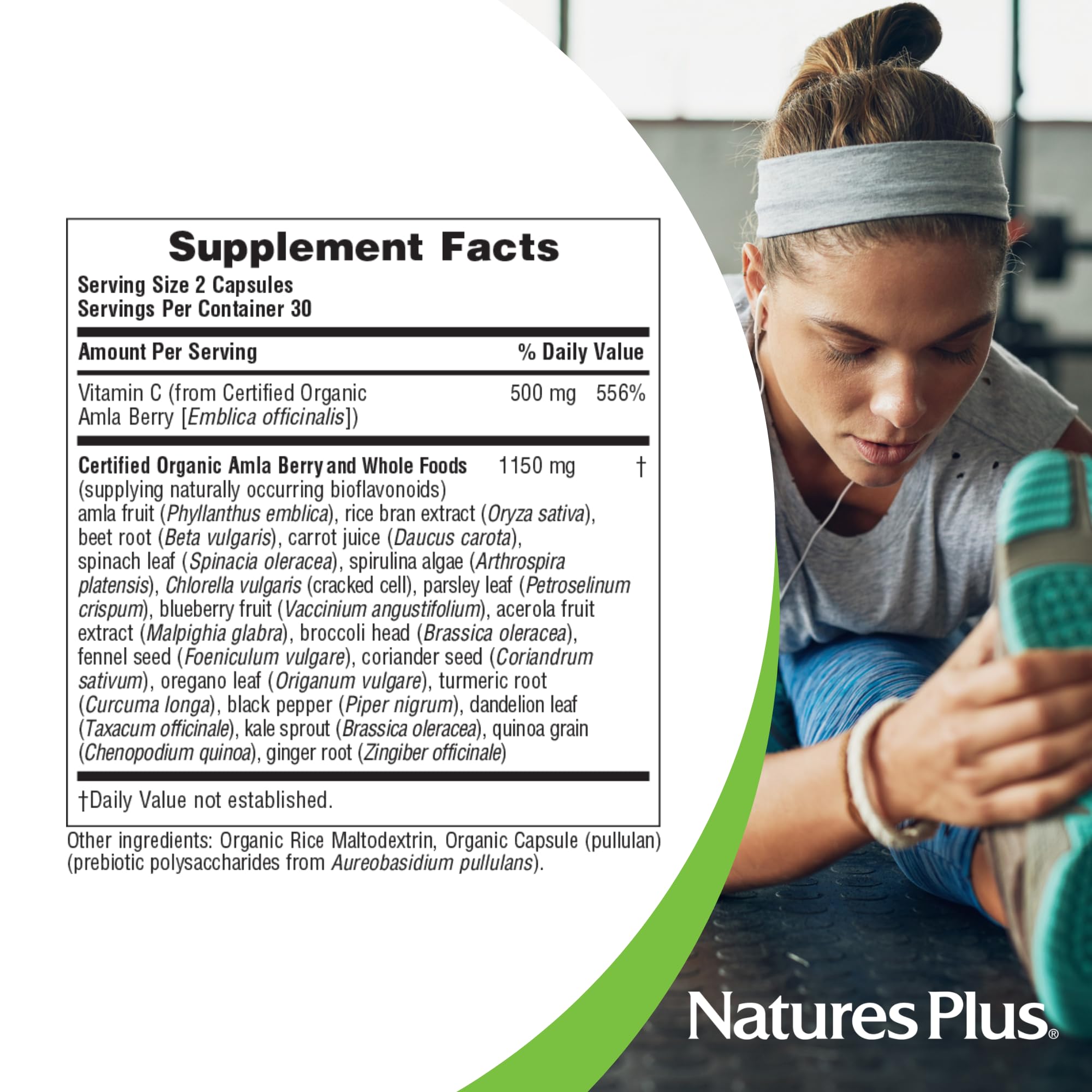NaturesPlus Source of Life Garden Vitamin C - 60 Capsules - Immune System Support - USDA Certified Organic, Non-GMO, Vegan, Gluten Free - 30 Servings NaturesPlus uk supplements