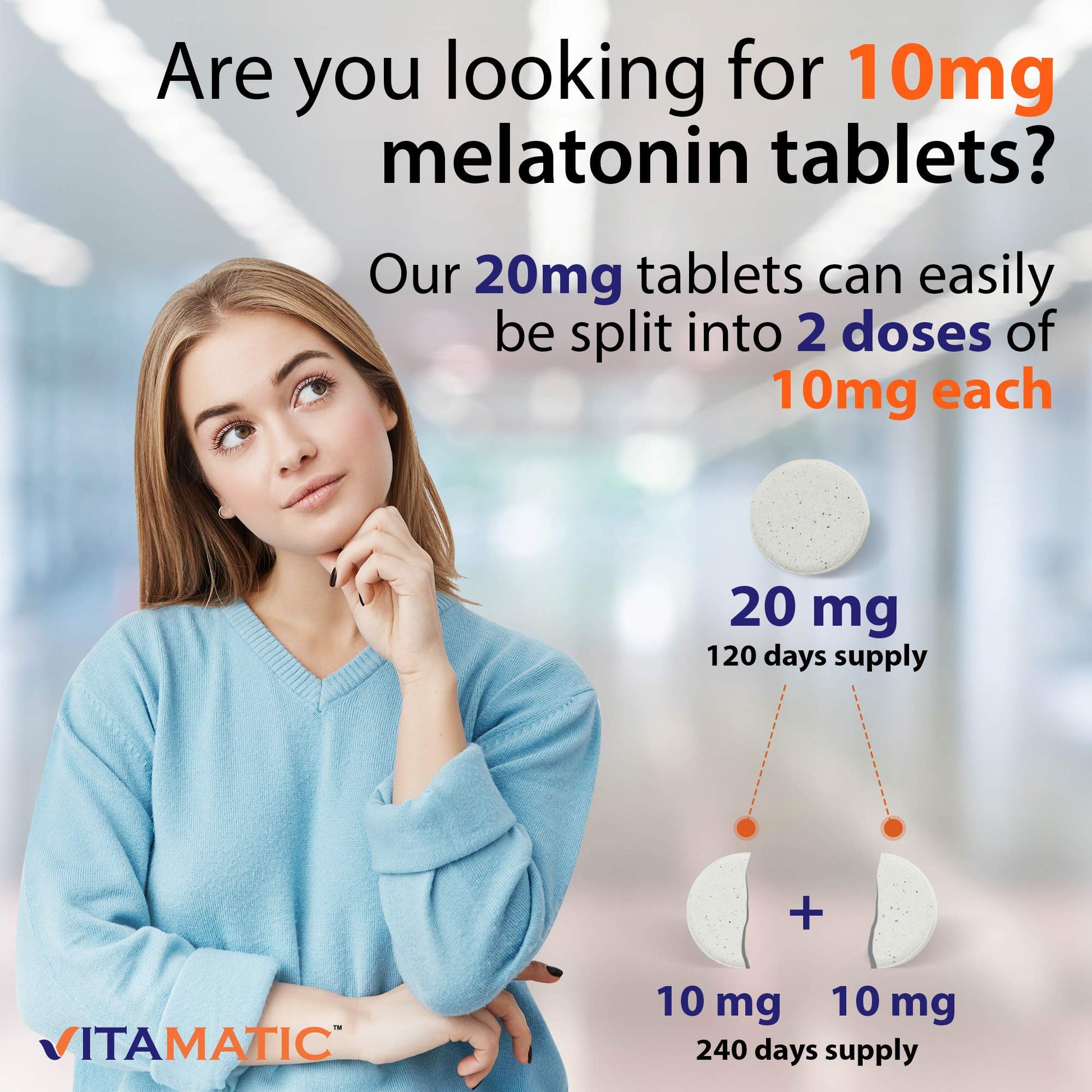 Vitamatic 2 Pack Melatonin 20mg Fast Dissolve 120 Tablets - Natural Berry Vitamatic uk supplements