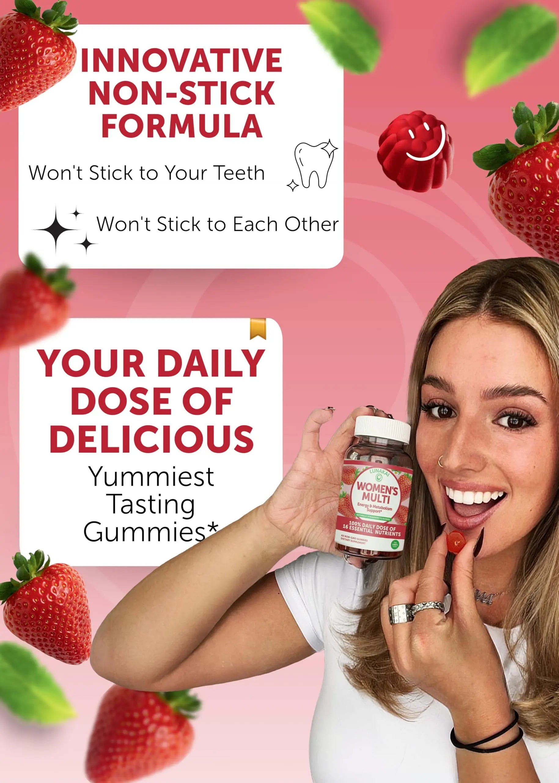 Lunakai USA Made Womens Multivitamin Gummies - Delicious Daily Dose with 16 Multi Vitamins for Women Lunakai uk supplements