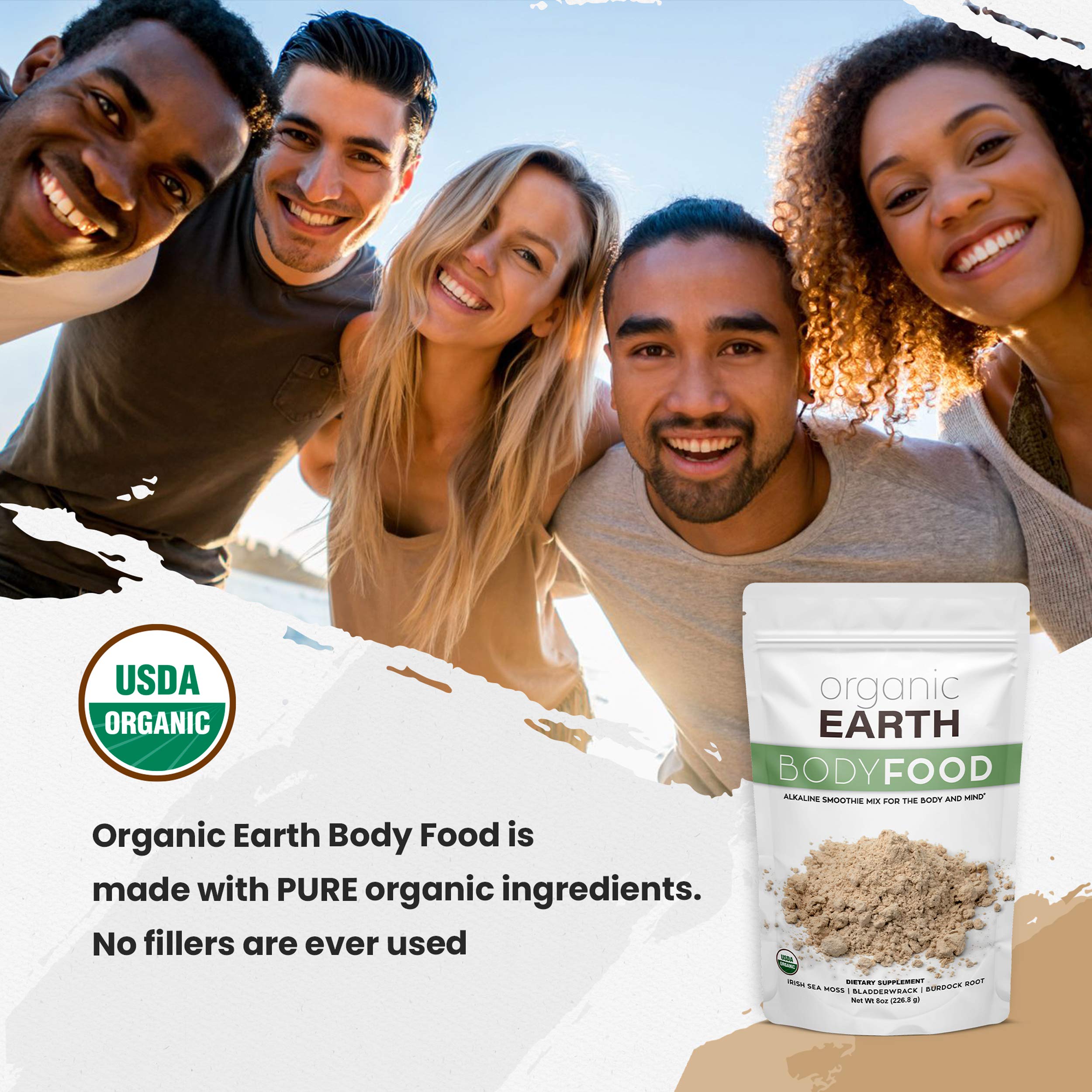 Organic Earth Irish Sea Moss Powder 8oz - Wildcrafted Sea Moss Organic with Bladderwrac Organic Earth uk supplements