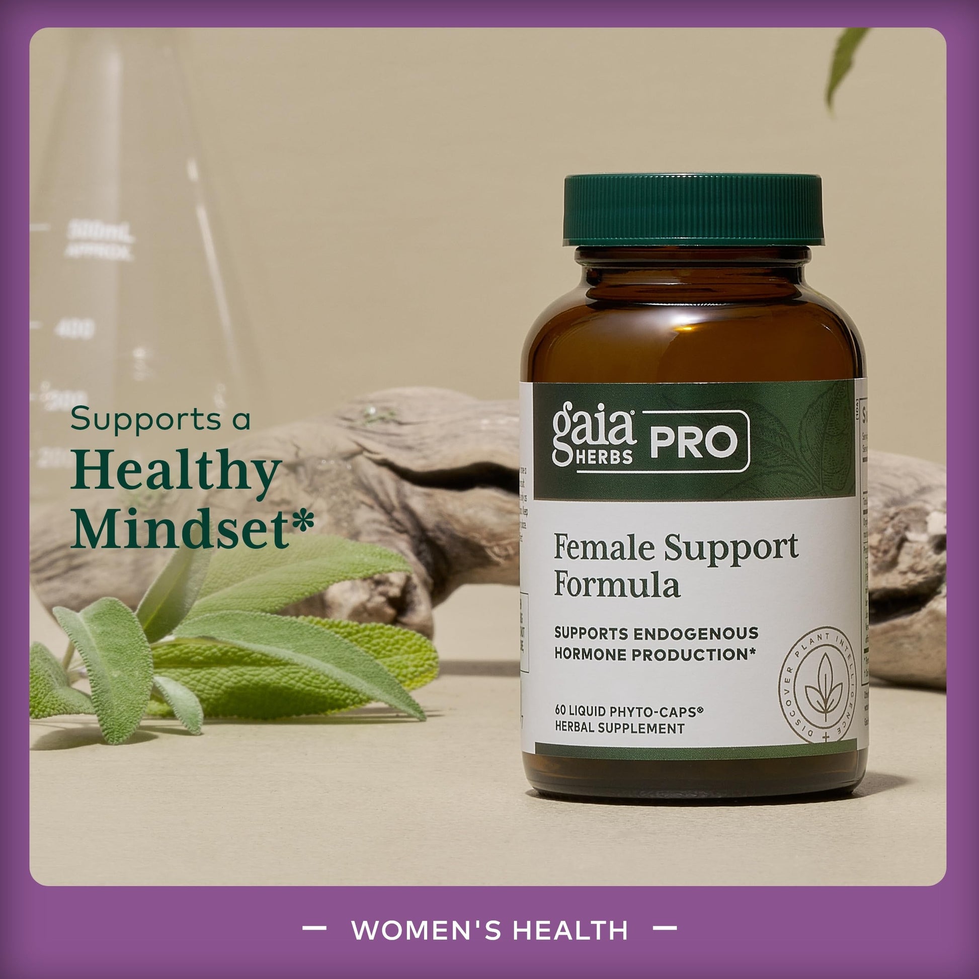 GAIA HERBS PRO Female Support Formula - Supports Healthy PMS & Menopause Fluctuations with Alfalfa Leaf, Black Cohosh Root Extract, Dandelion Root & More* - Vegan - 60 Liquid Phyto-Caps (60 Servings) Gaia Herbs PRO uk supplements