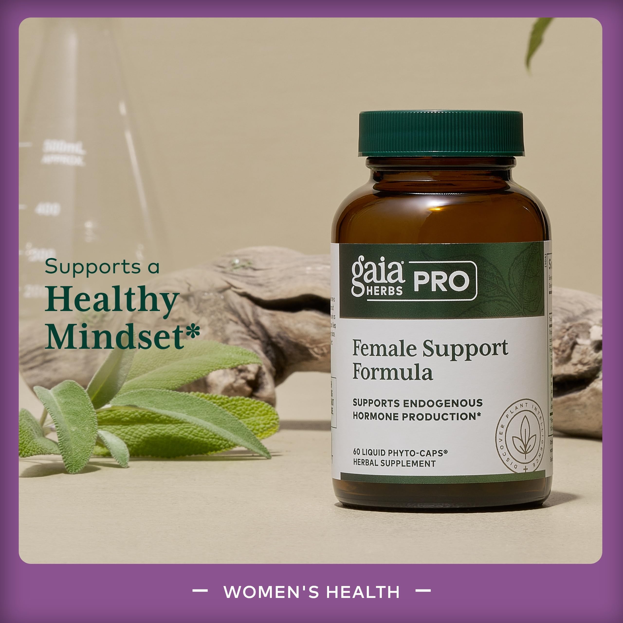 GAIA HERBS PRO Female Support Formula - Supports Healthy PMS & Menopause Fluctuations with Alfalfa Leaf, Black Cohosh Root Extract, Dandelion Root & More* - Vegan - 60 Liquid Phyto-Caps (60 Servings) Gaia Herbs PRO uk supplements