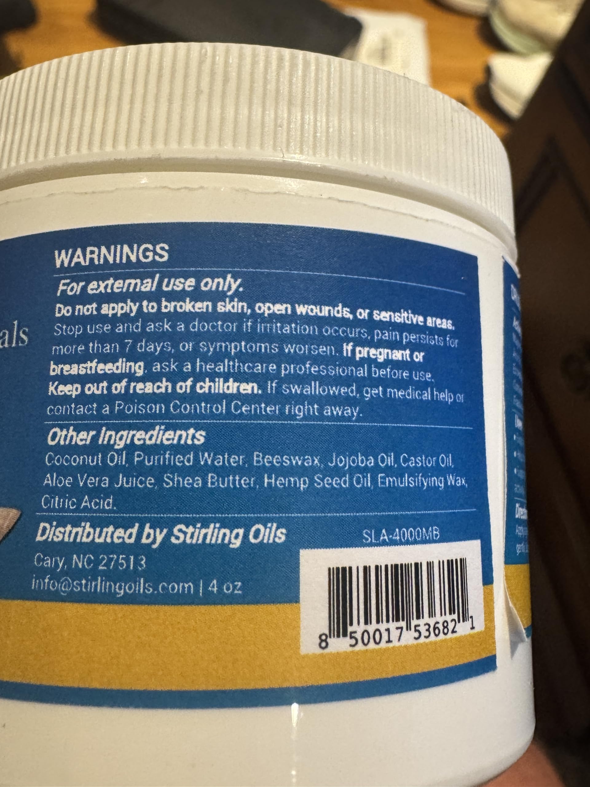 STIRLING Magnesium Cream - 4000mg Hemp Seed Oil + Magnesium & Arnica - Supports Joint Mobility, Muscle Comfort & Back Function - Made in USA with Premium Ingredients STIRLING uk supplements