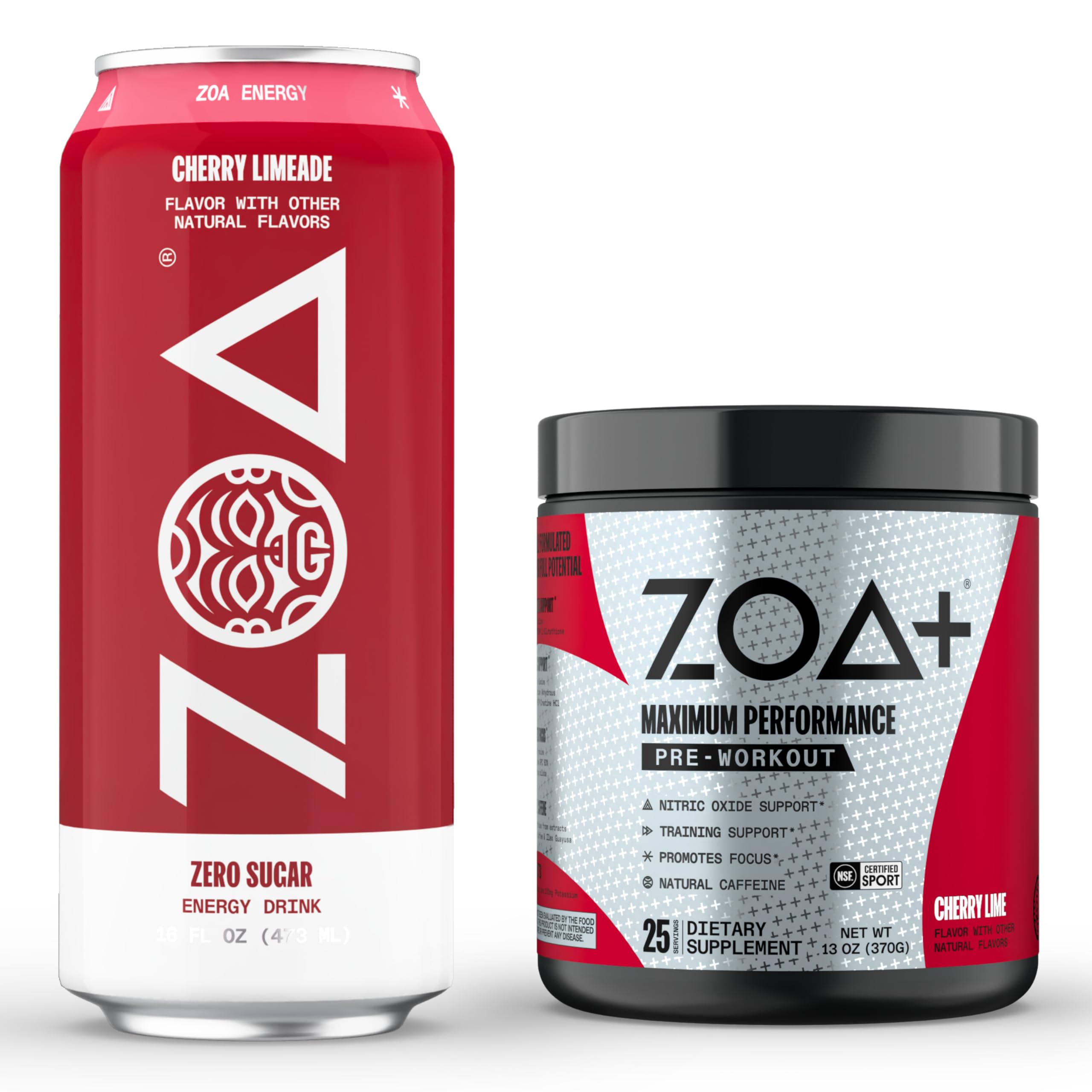 ZOA Energy Drink & Pre-Workout Powder Bundle, Cherry Limeade ZOA uk supplements