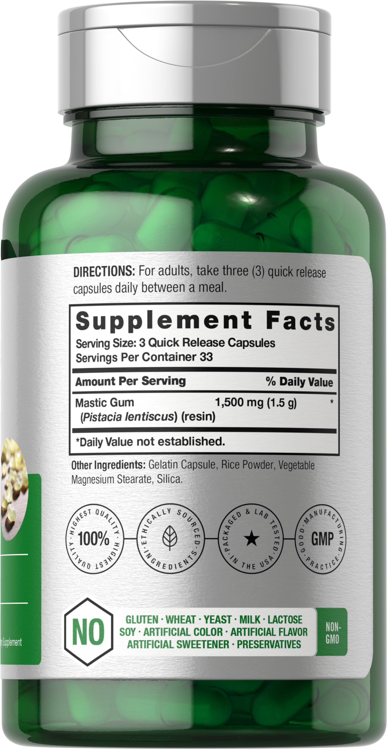 Mastic Gum Capsules 1500mg 100 Count | Non-GMO & Gluten Free | by Horbaach Horbäach uk supplements
