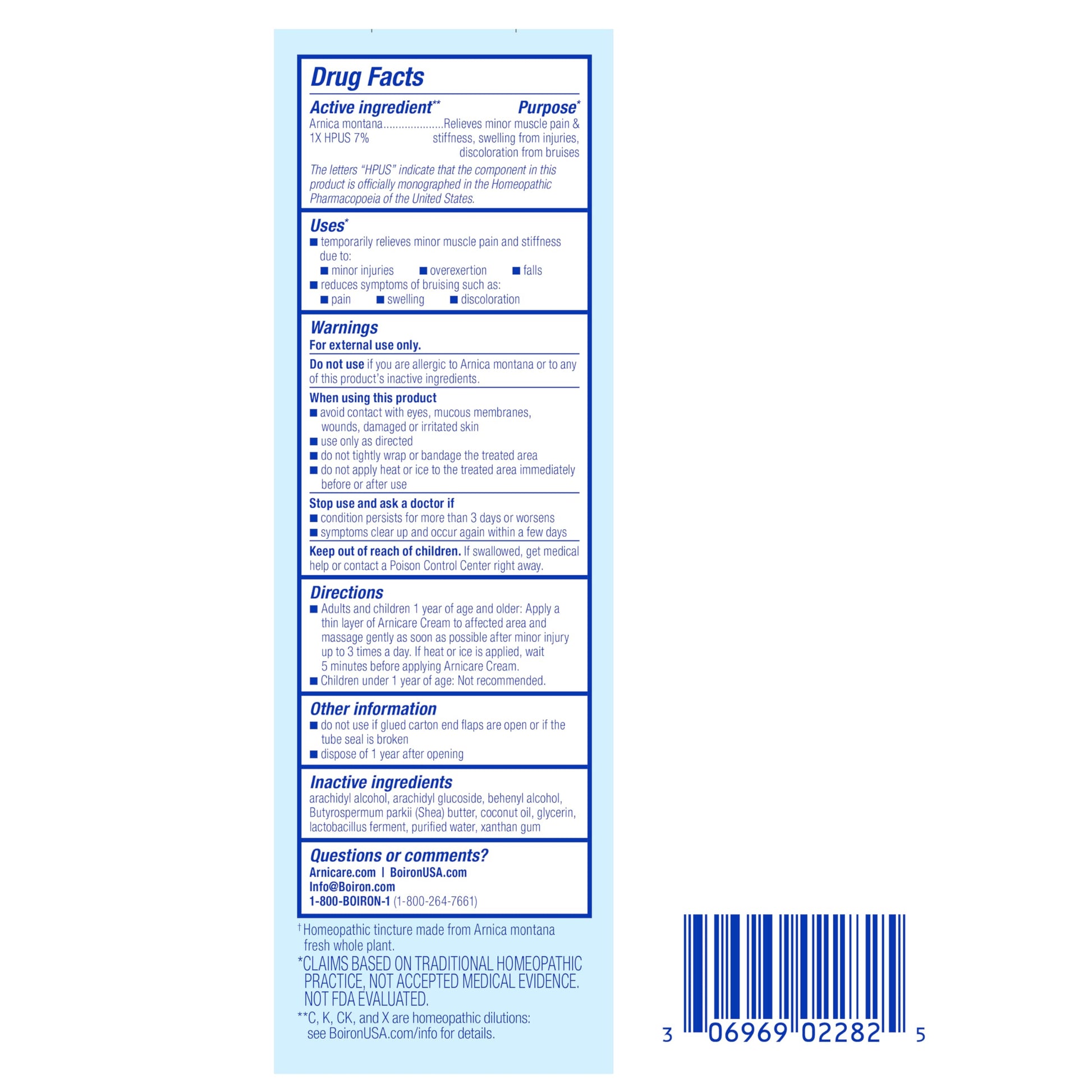 Boiron Arnicare Cream for Joint Pain, Muscle Pain, Swelling, Soreness, Stiffness, and Bruises - Fast Absorbing and Fragrance-Free - 4.2 oz Boiron uk supplements