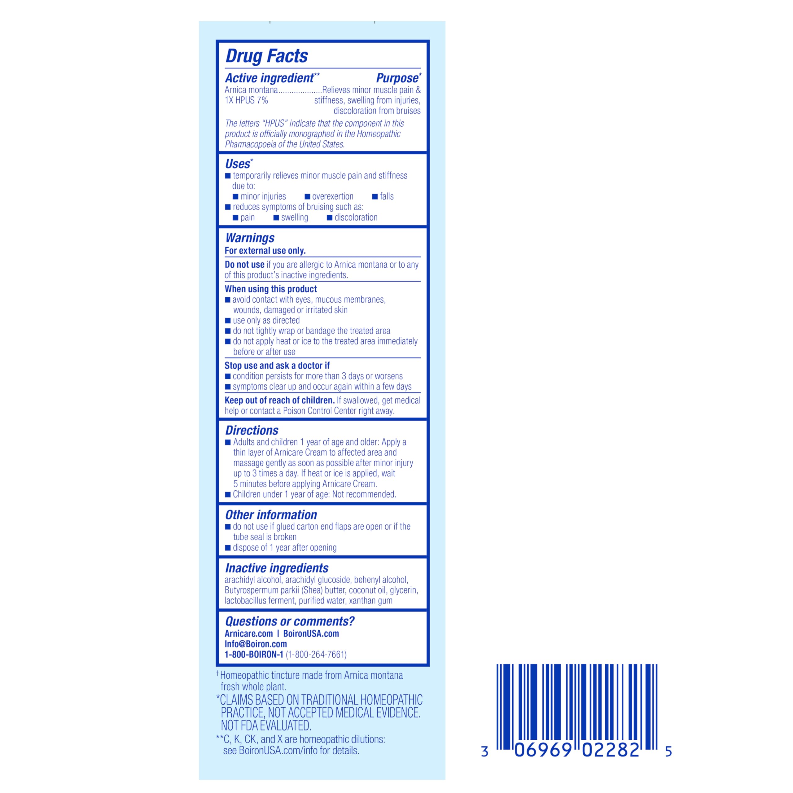 Boiron Arnicare Cream for Joint Pain, Muscle Pain, Swelling, Soreness, Stiffness, and Bruises - Fast Absorbing and Fragrance-Free - 4.2 oz Boiron uk supplements