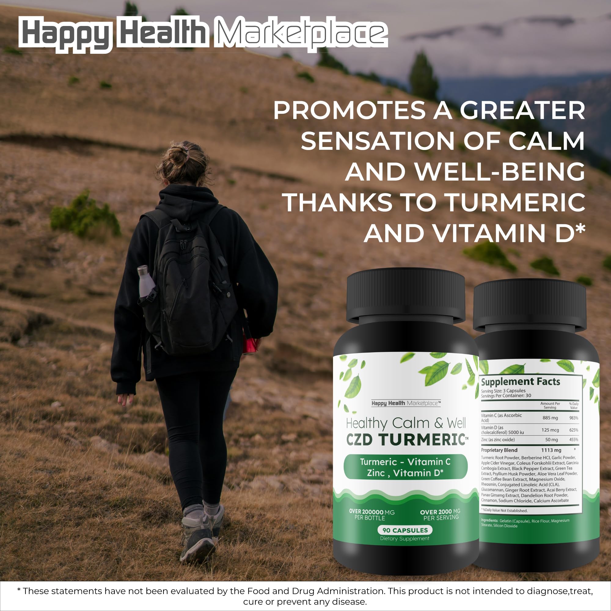 Healthy Calm & Well CDZ Gummies Capsules - Our Best CDZ Supplement Vitamin C D and Zinc - Turmeric Vitamin C D Zinc Magnesium - Our Best Calmwell Cdc Gummies Capsules Zinc Vitamin C Vitamin D Turmeric Happy Health Marketplace uk supplements