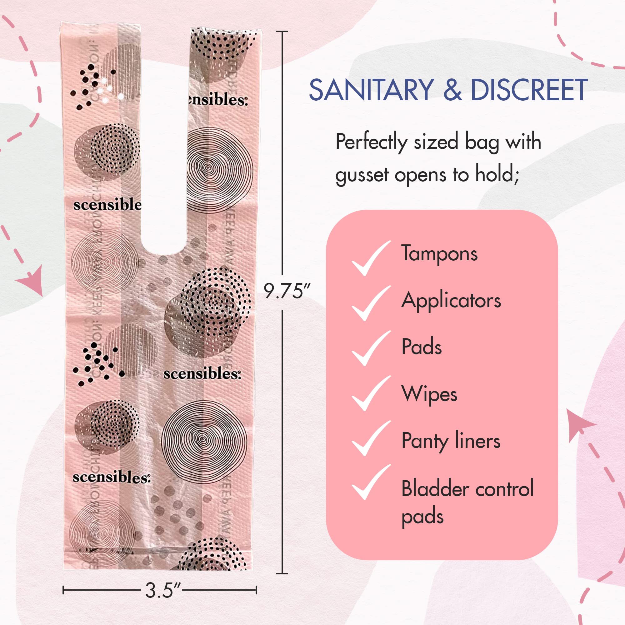 Scensibles Personal Care Disposal Bags (50 Count) - For Tampons, Pads, Liners, Condoms & More SCENSIBLES uk supplements