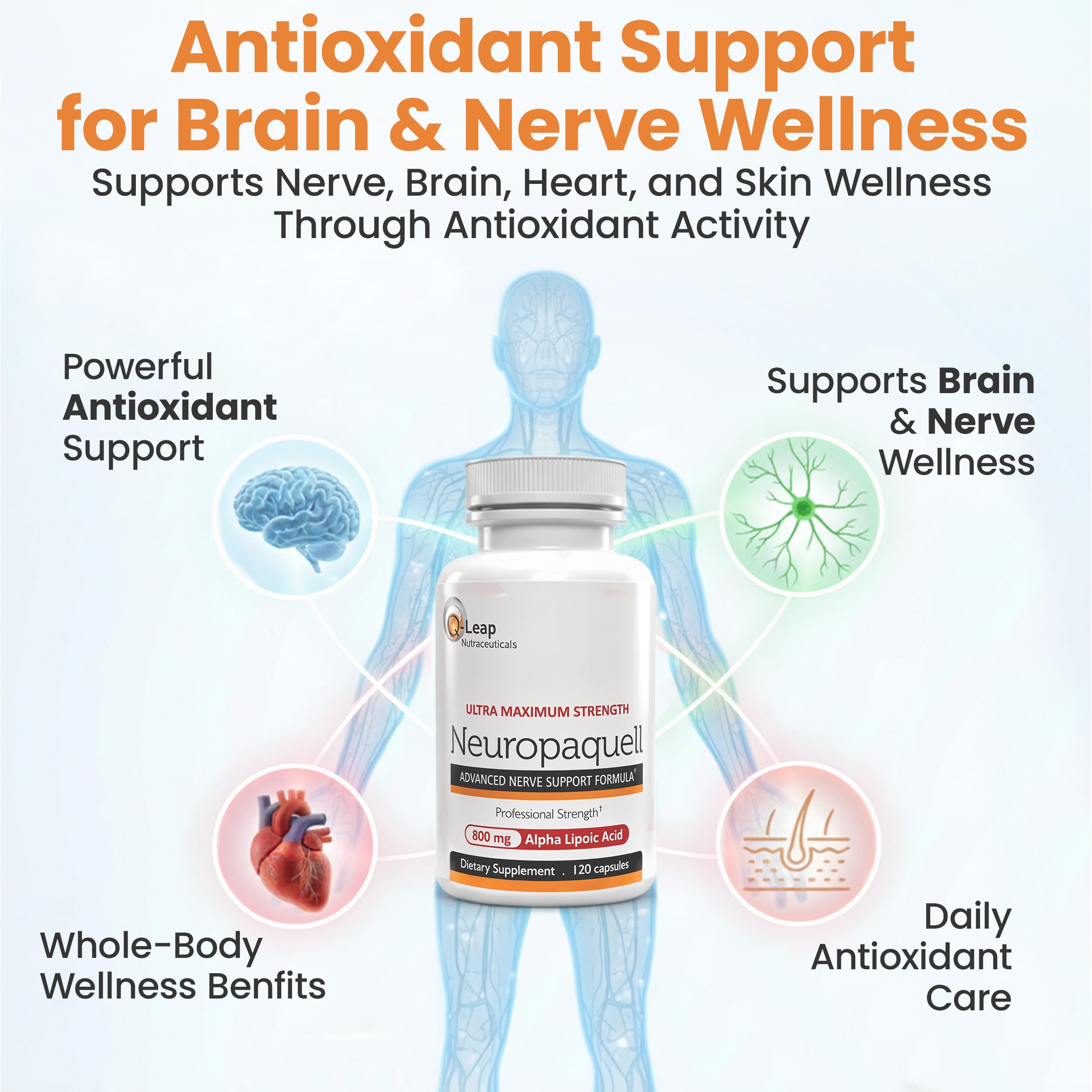 Platinum Health Alpha Lipoic Acid for Neuropathy Nerve Pain Support, Supplement, B Vitamins, L Arginine, All Natural Maximum Strength Neuropaquell for Discomfort in Feet, Hand, Toes,120 Capsules,800mg Platinum Health uk supplements