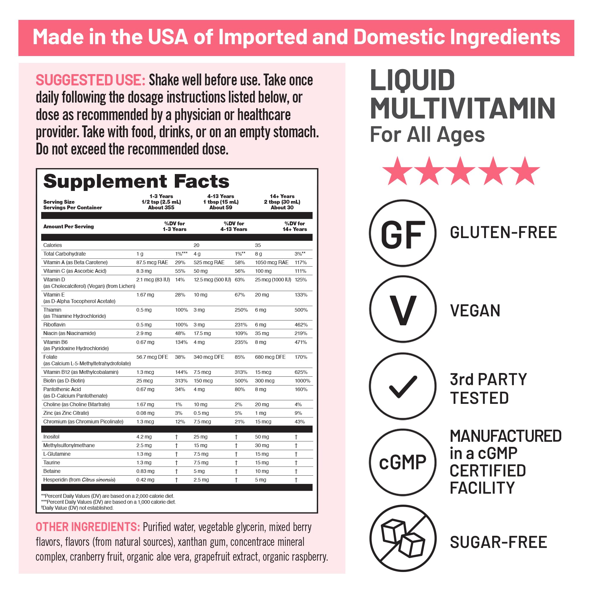 NatureWise Liquid Multivitamin for Women, Men of All Ages - Sugar Free, Vegan - Vitamins for Energy Levels, Beauty, Immune Health with Methylated B12 & Folate - Non-GMO - 30 fl oz(887 mL) NatureWise uk supplements