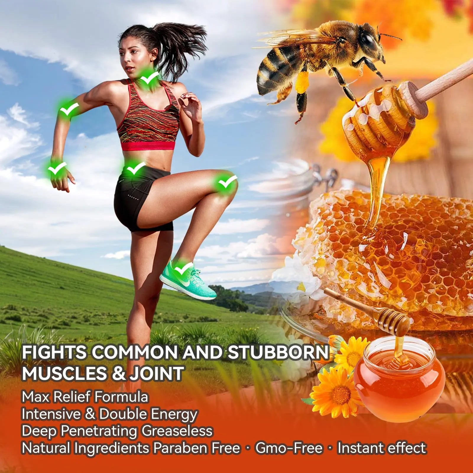Zealand Bee Venom Professional Serum Treat, Joint & Muscle & Bone Relief Cream Gel- Soothing Effective Relief for Back, Neck, Hand, Foot, Knee, Muscle, Shoulder, Hip, Nerve, Vitamin B6, Aloe Vera, MSM FWNAID MAX uk supplements
