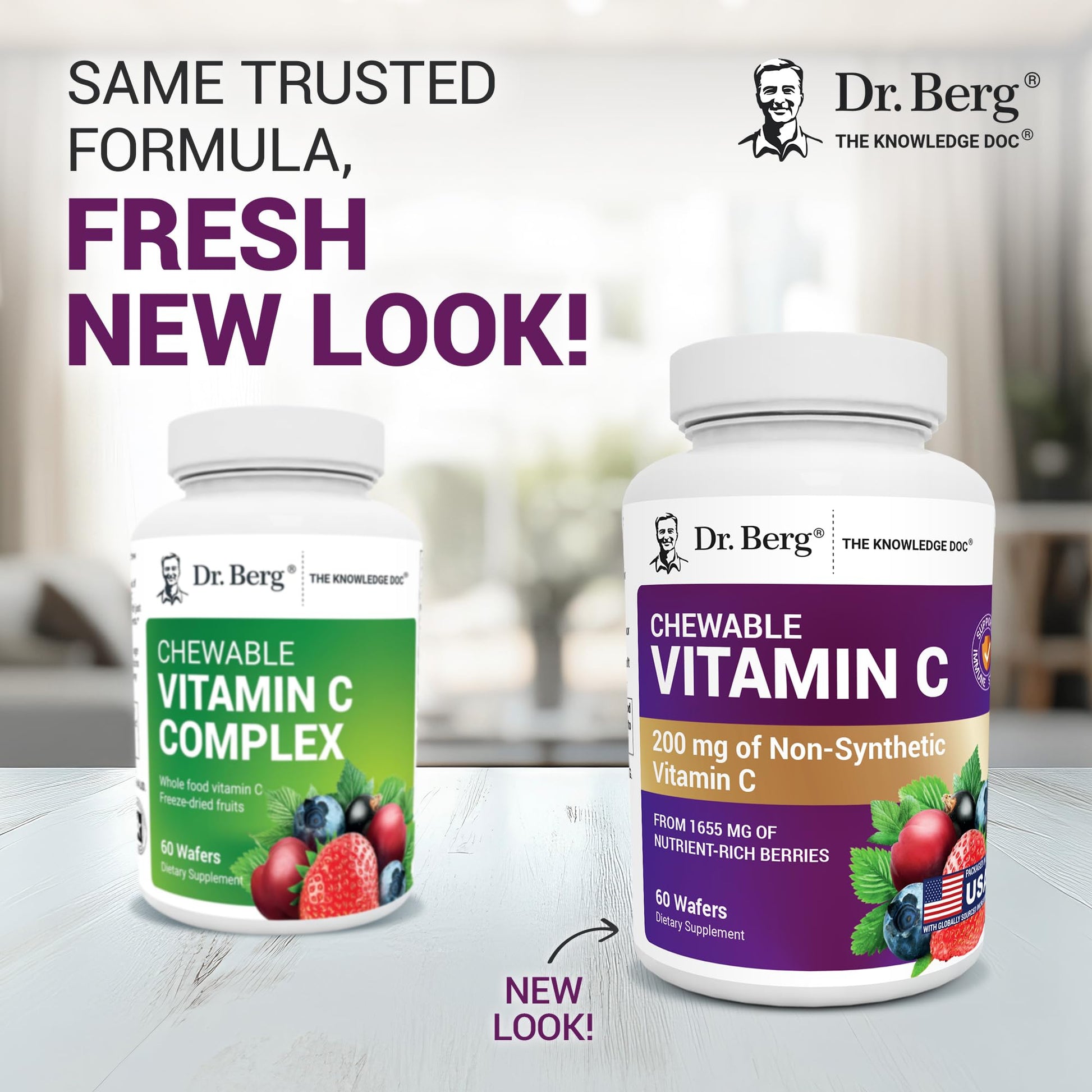 Dr. Berg Chewable Vitamin C Complex - Made with Organic, Non-GMO Berries - 60 Delicious Wafers Dr. Berg Nutritionals uk supplements