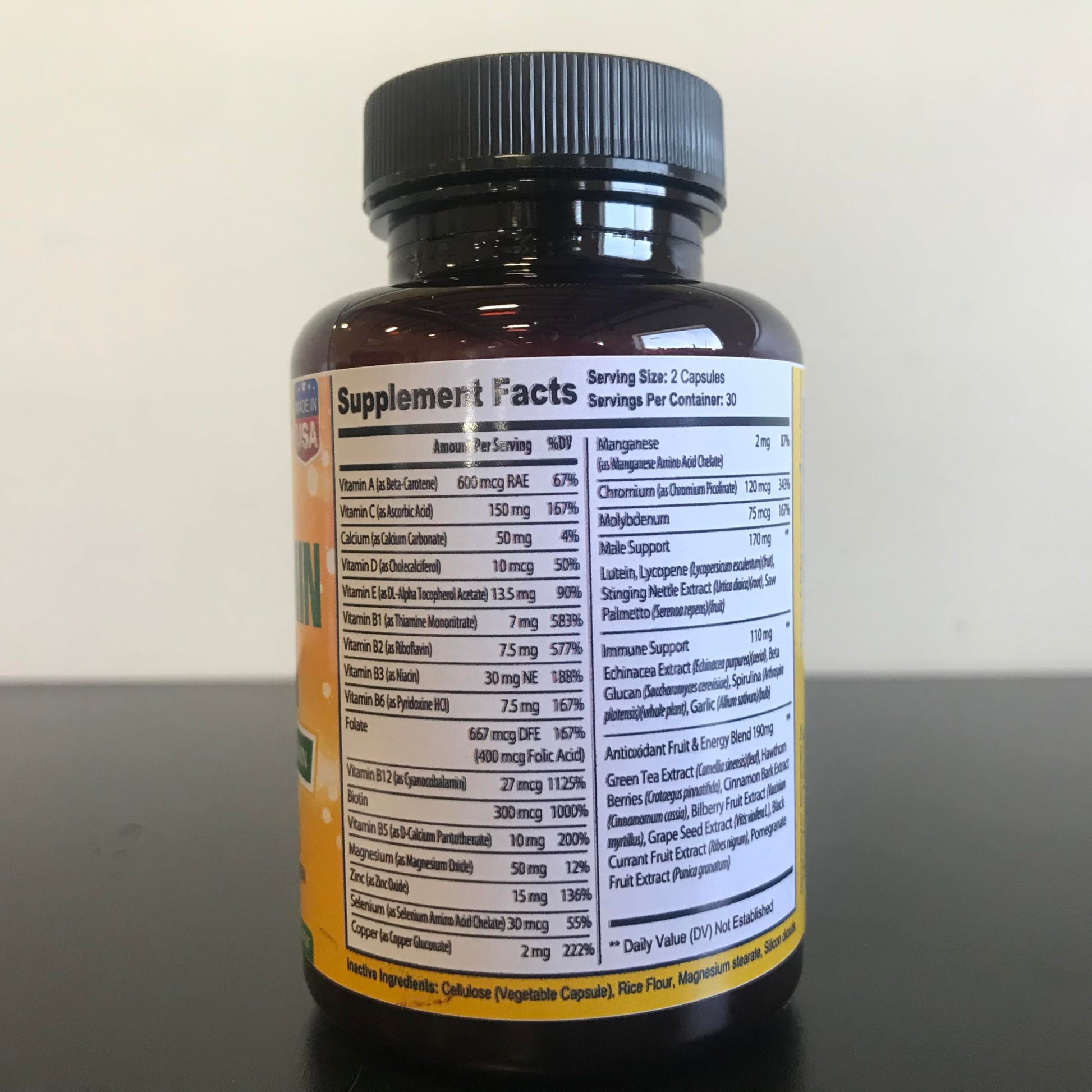 Bradeson Naturals Men's Multivitamin Supplement for Energy, Focus and Performance. Mens Vitamins A, C, D, E & B12, Zinc, Calcium, Magnesium & More. Multi Vitamin 60 Capsules Made in The USA Bradeson Naturals uk supplements
