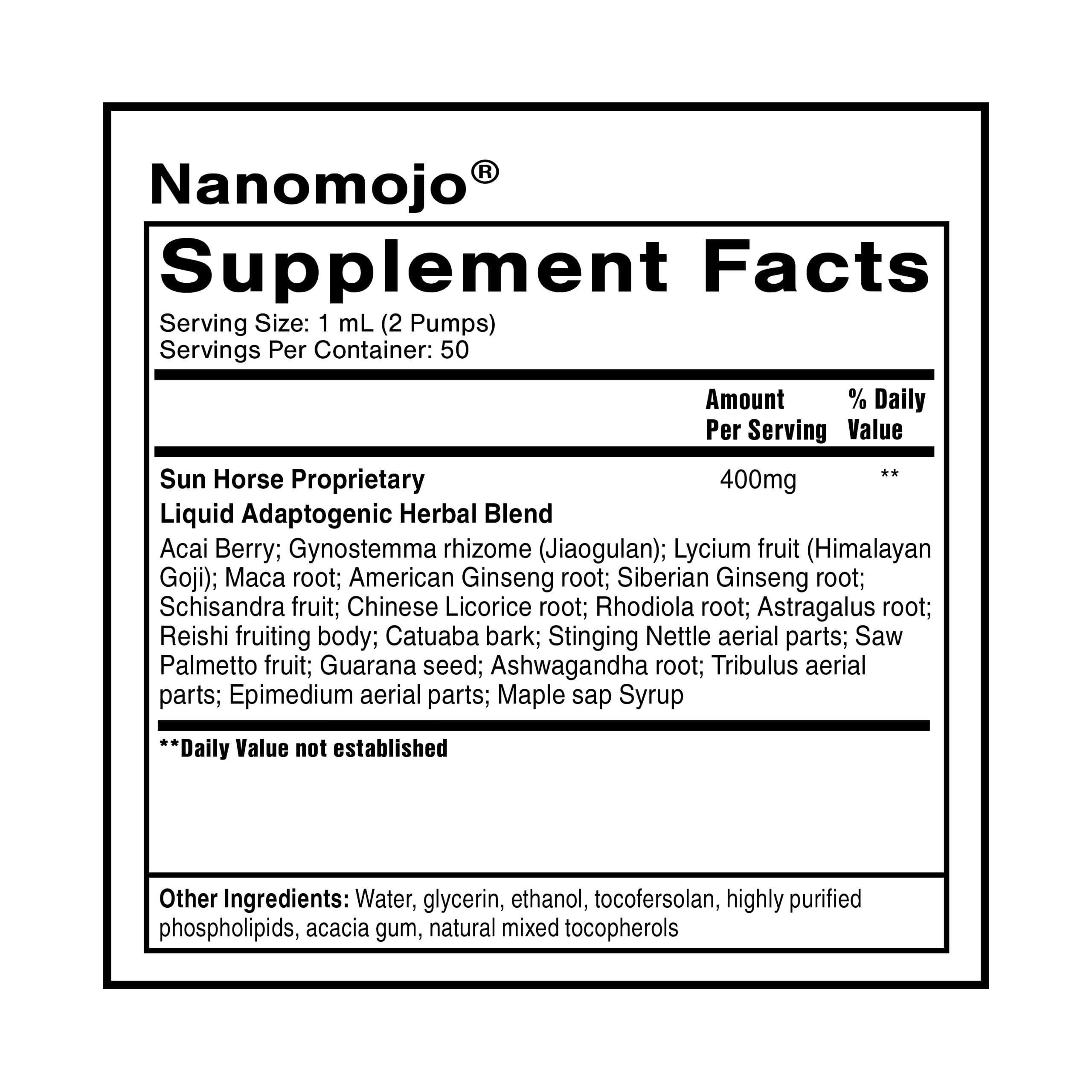 Quicksilver Scientific NanoMojo - Male-Specific Endurance Elixir & Energy Boost Support - 19 Herbs Including Epimedium for Men, Rhodiola Extract, Herbal Ginseng, and Adaptogenic Herbs (1.7oz / 50ml) Quicksilver Scientific uk supplements