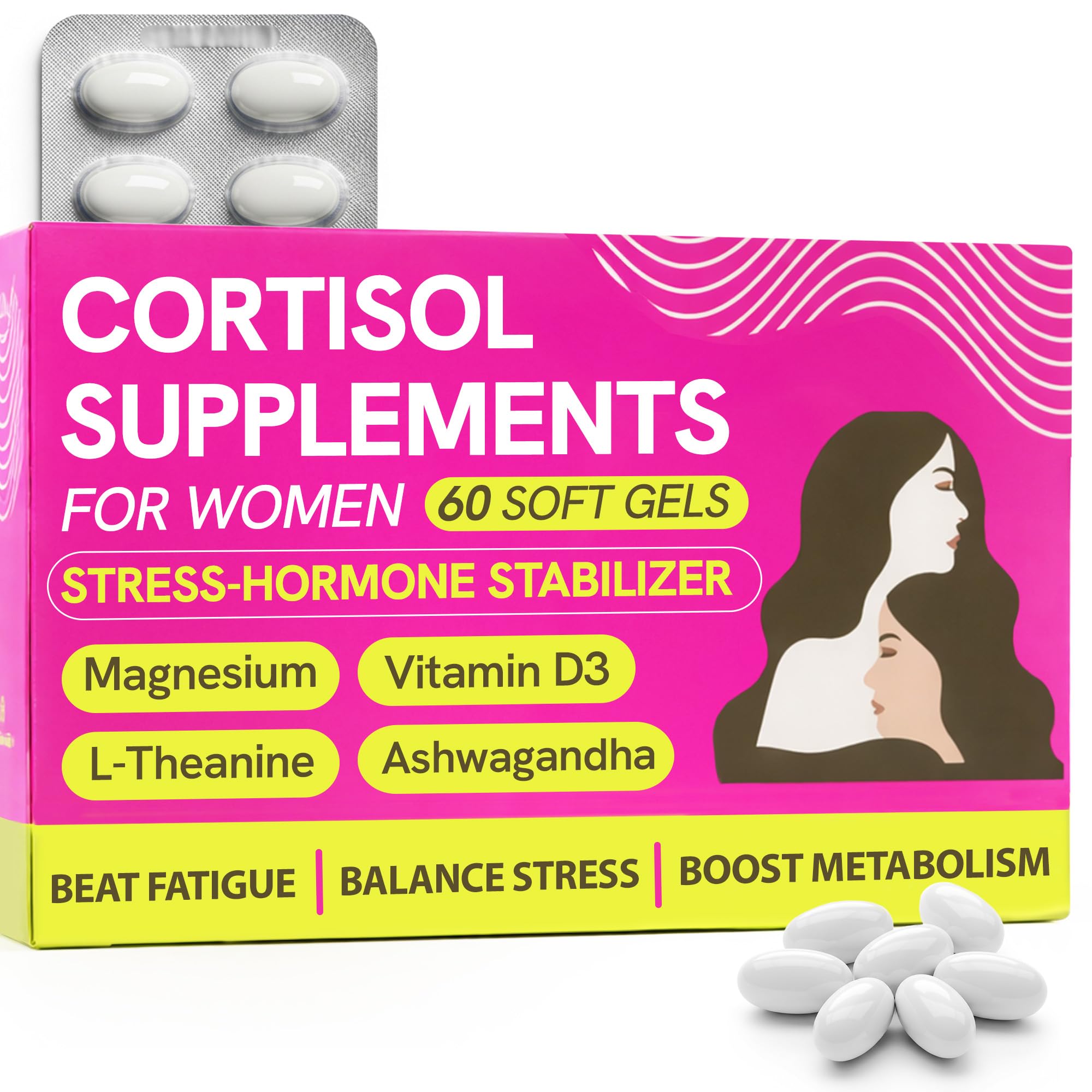 Cortisol Supplements for Women with Ashwagandha, Rhodiola & L-Theanine | Cortisol Reducer Designed for High Stress, Fatigue & Mood Swings | Supports Hormone Balance & Steady Energy | 60 Capsules Terramed Just Think Comfort uk supplements