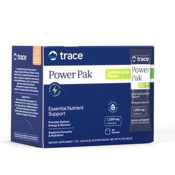 Trace Minerals Power Pak Multivitamin and Multimineral Packets - Electrolyte Support - 1200 mg Vitamin C plus 70+ Trace Minerals - Lemon Lime Flavor - 30 Packets Trace Minerals uk supplements