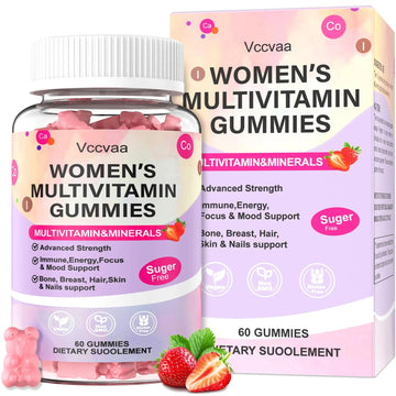 Vccvaa Sugar Free Multivitamin Gummies for Women 14+ with Iron, Inositol, Folate, Vitamins A C D3 E B12 K2, Herbal & Mineral Blend Vccvaa uk supplements