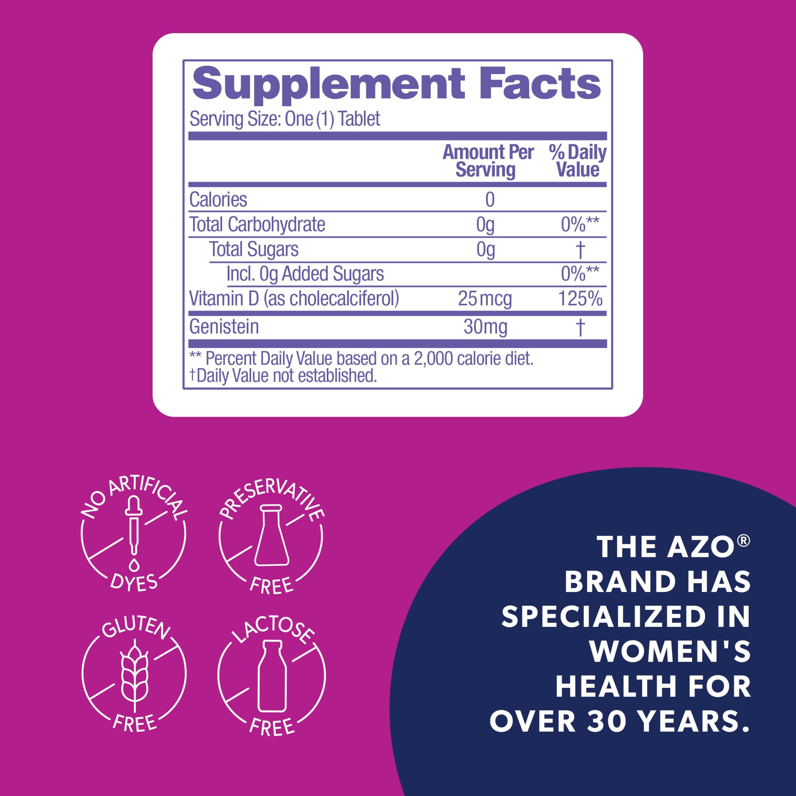 AZO® Daily Menopause Relief + Vitamin D to Support Strong Bones, Menopause Supplements for Women, Reduces Hot Flashes and Night Sweats* - 30 Count AZO uk supplements