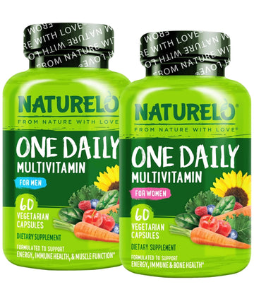 NATURELO One Daily Multivitamin for Women, 60 Capsules and One Daily Multivitamin for Men, 60 Capsules - 2 Month Supply Bundle NATURELO uk supplements