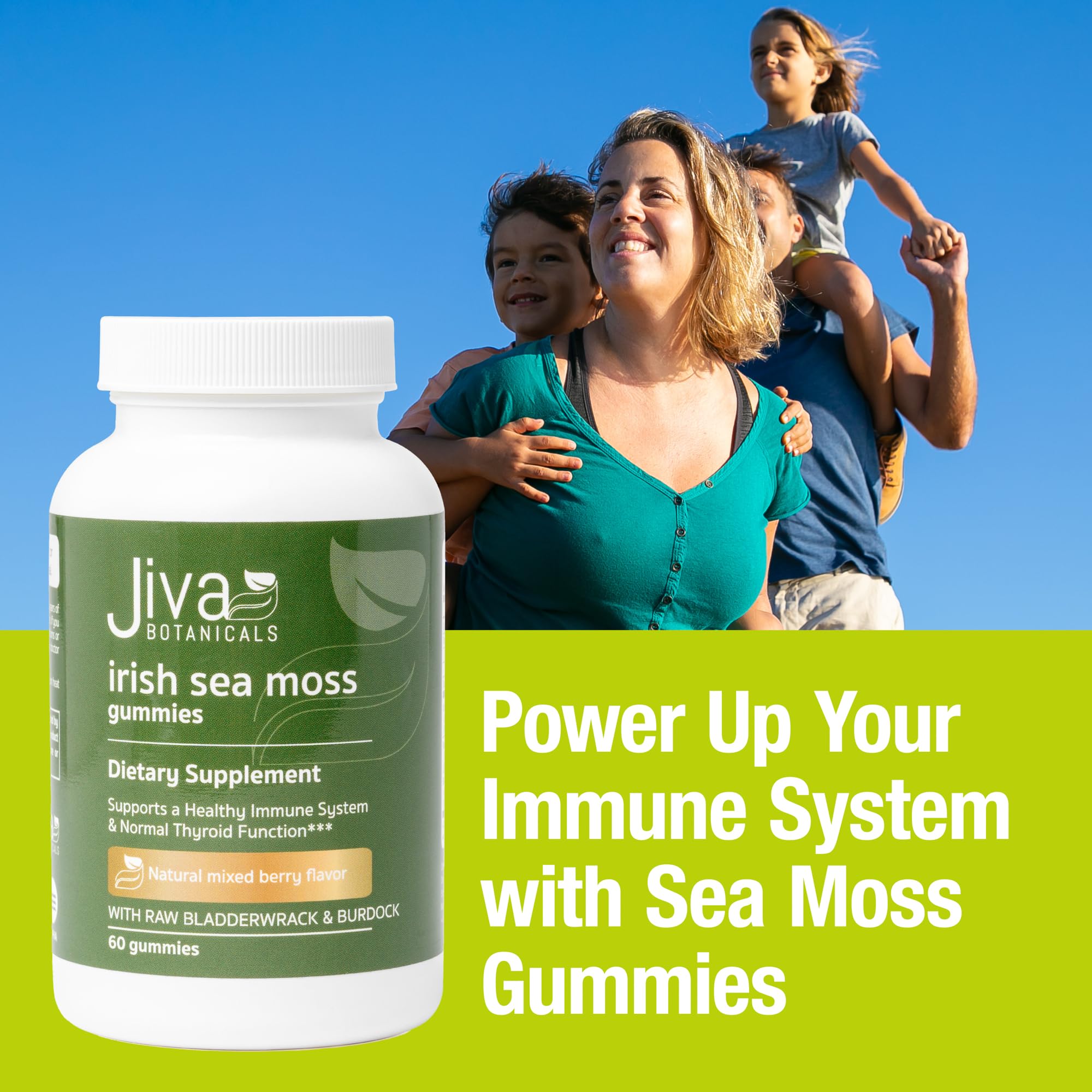 Jiva Botanicals - Irish Sea Moss Gummies with Bladderwrack & Burdock Root 3000mg Jiva Botanicals uk supplements