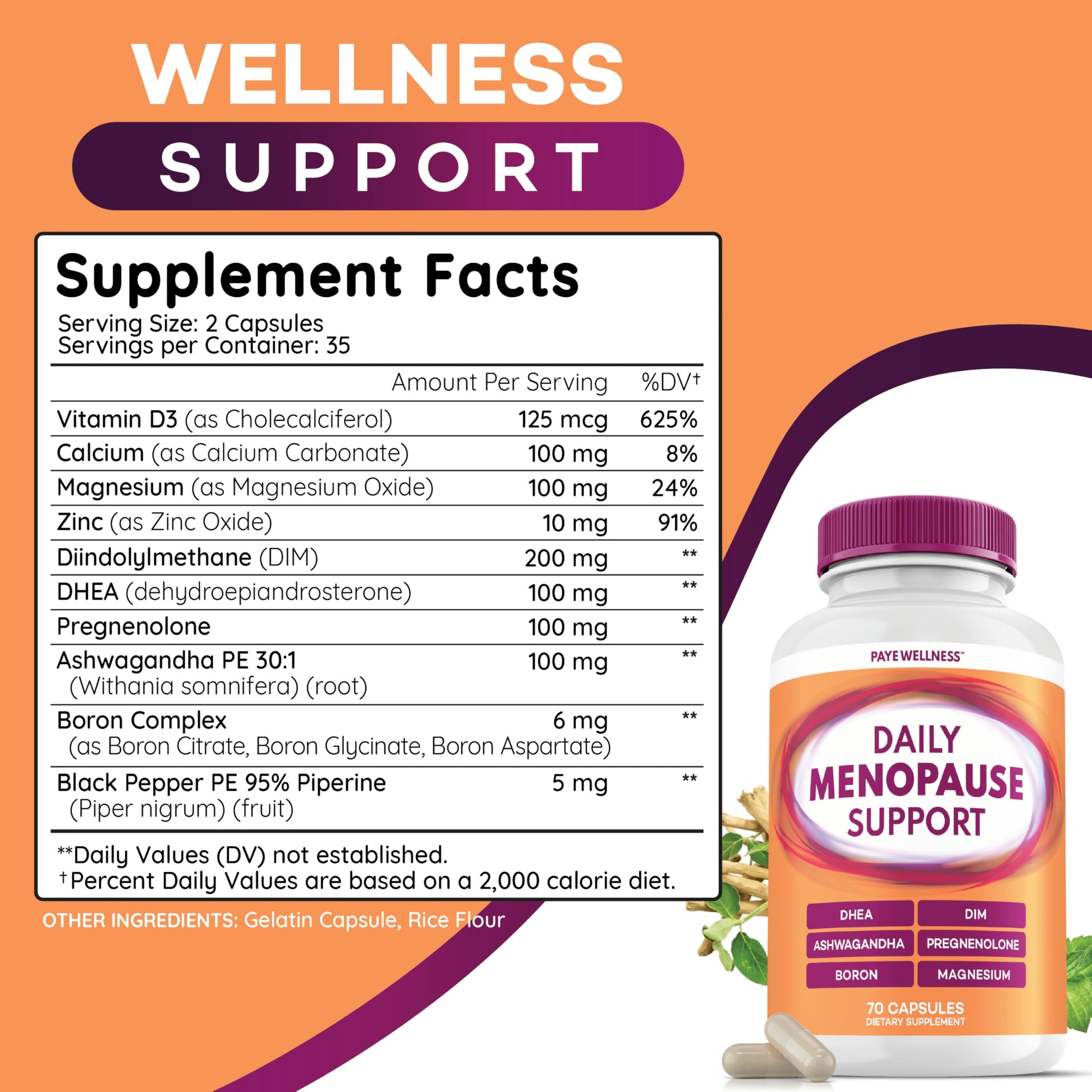Menopause and Perimenopause Supplement for Women 10-1 Relief Formula for Hot Flashes, Night Sweats, Mood, Energy & Hormone – DIM, Ashwagandha, Vitamin D, DHEA, Zinc, Magnesium 2-Pack, 140 Capsules PAYÉ uk supplements