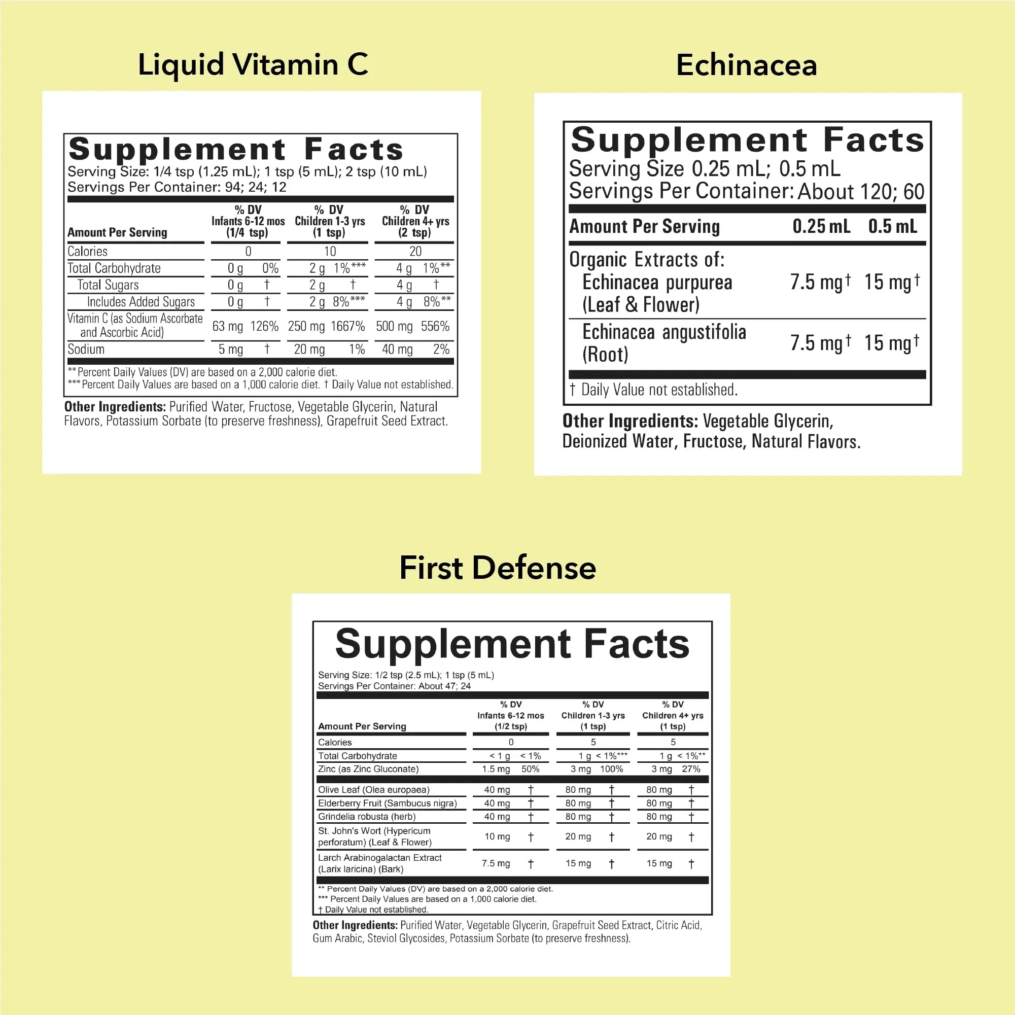 CHILDLIFE ESSENTIALS Immune Support 3-Pack - Liquid Vitamin C, First Defense, and Echinacea - Immune Boosting Supplements CHILDLIFE ESSENTIALS uk supplements