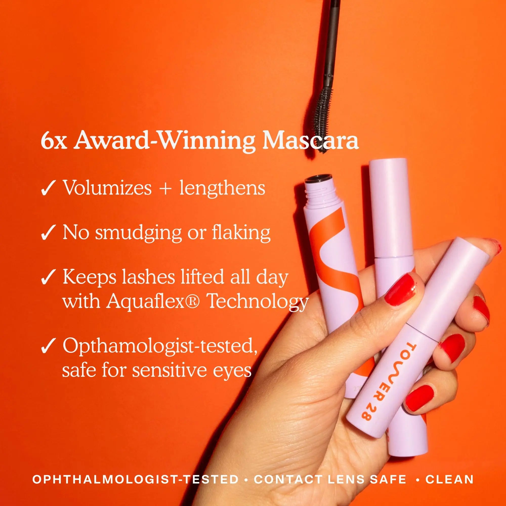 Tower 28 MakeWaves Vegan Black Mascara - Volumizing & Lengthening Mascara for Sensitive Eyes - With Aquaflex Technology for Humidity-Proof Lift - Hypoallergenic Eye Makeup - Jet (0.29 oz) Tower 28 uk supplements