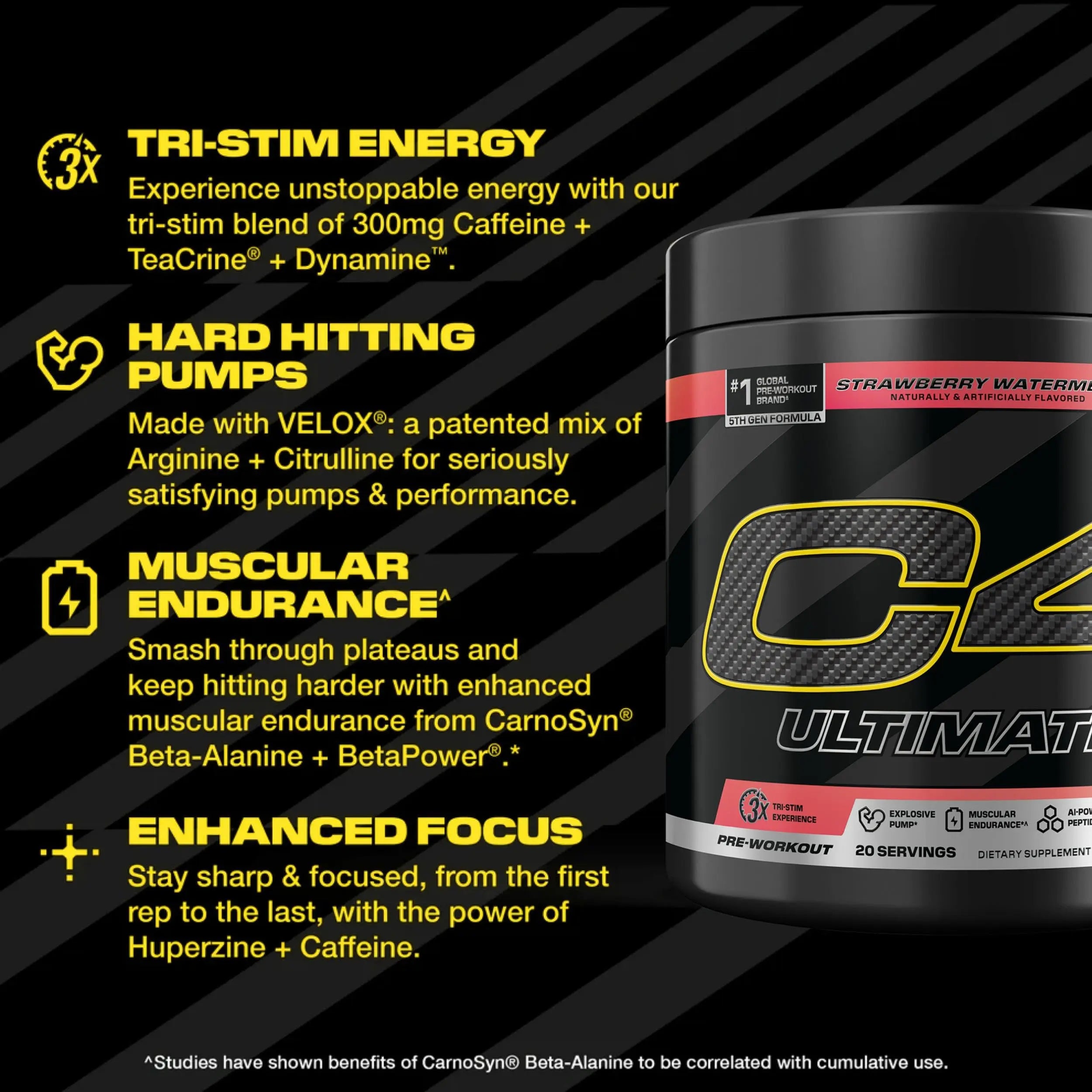 C4 Ultimate Pre Workout Powder Watermelon - Sugar Free Preworkout Energy Supplement for Men & Women - 300mg Caffeine + 3.2g Beta Alanine C4 uk supplements