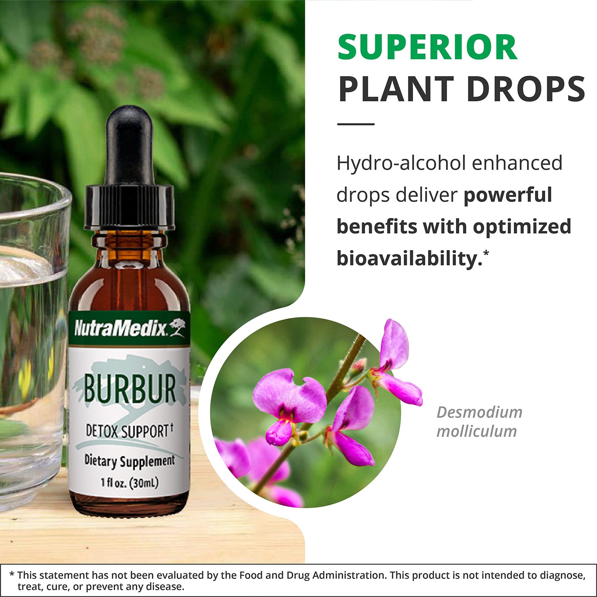 NutraMedix Burbur Detox Support Supplement - Desmodium Molliculum Extract Drops NutraMedix uk supplements