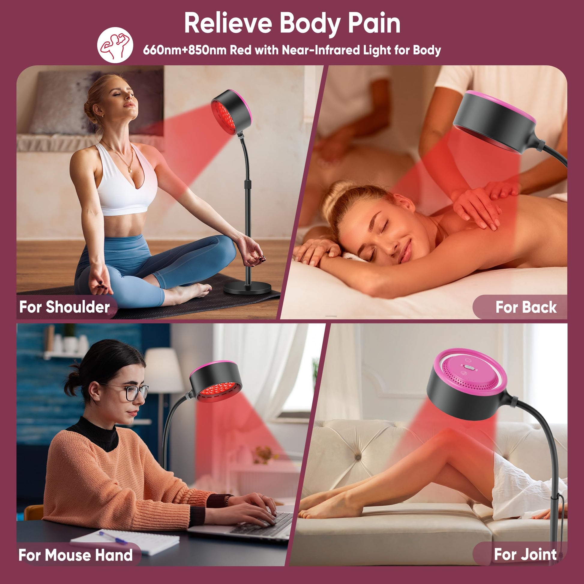 Caromolly Red Light Device Lamp, 660nm Red Light and 850nm Near-Infrared Light Combo Caromolly uk supplements
