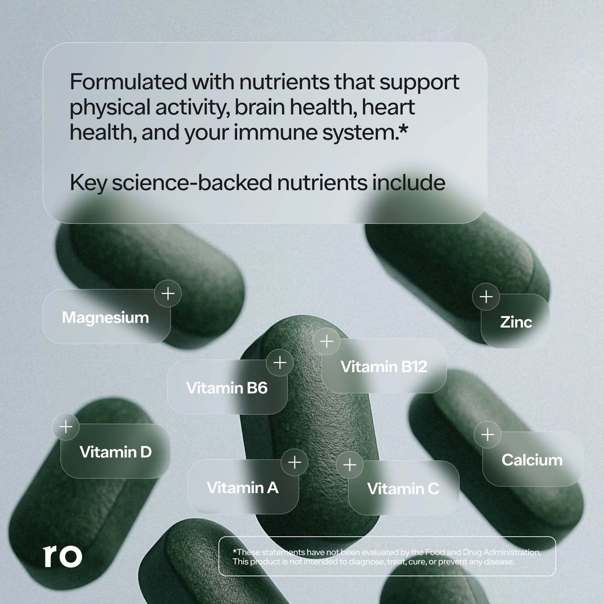 Ro Daily Multivitamin for Men | Supports Physical Activity, Brain + Heart Health, and Immune System with 23 Key Nutrients Including Calcium Ro uk supplements