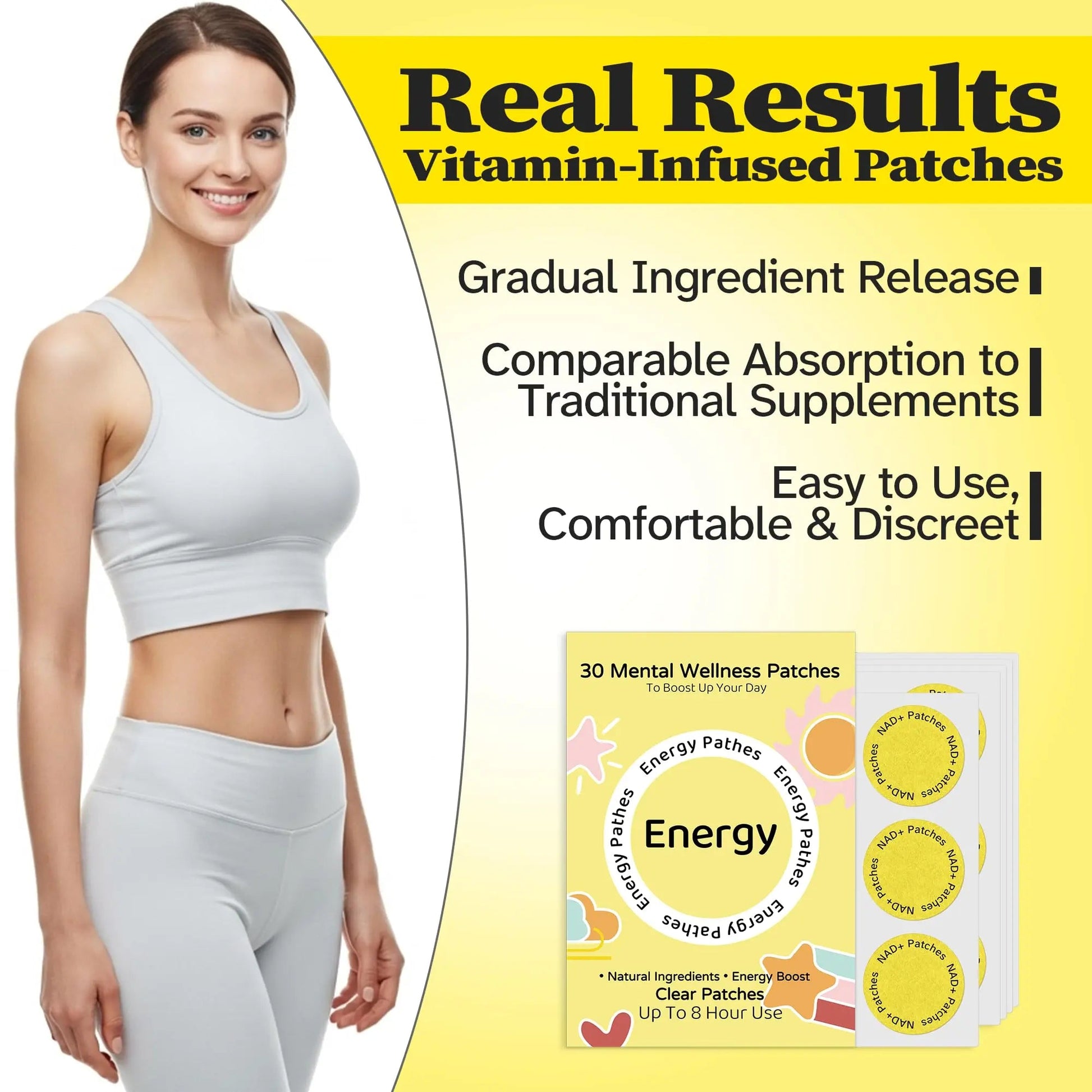 Energy Patches – 30 Plant-Based Patches with Biotin, Caffeine & Ginseng – Gentle Daily Support for Focus, Alertness & Vitality – Vegan Formula, 1 Month Supply Vitalumina uk supplements