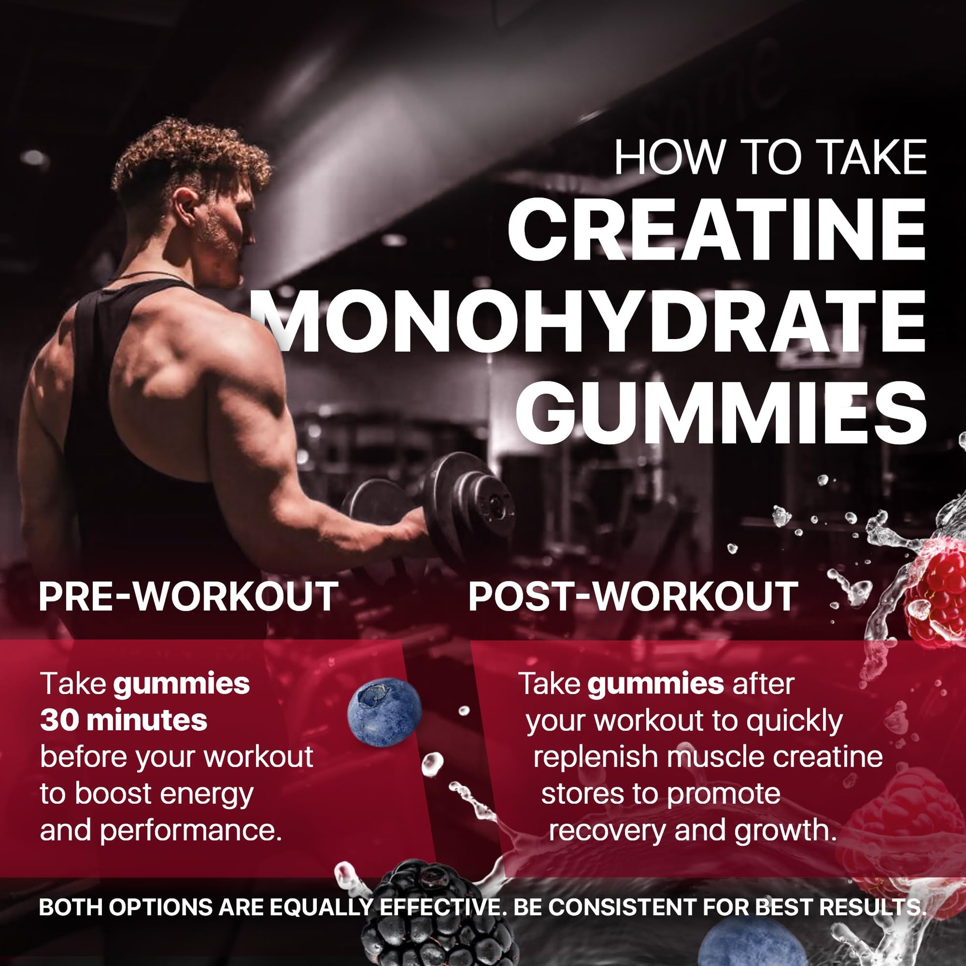Hofnie Creatine Monohydrate Gummies 5000 mg – Vegan, Sugar-Free Pre Workout Creatine for Men & Women – Raspberry & BlackBerry Flavored Chewable Creatine Monohydrate, 120 Gummies (30-Day Supply) Hofnie uk supplements