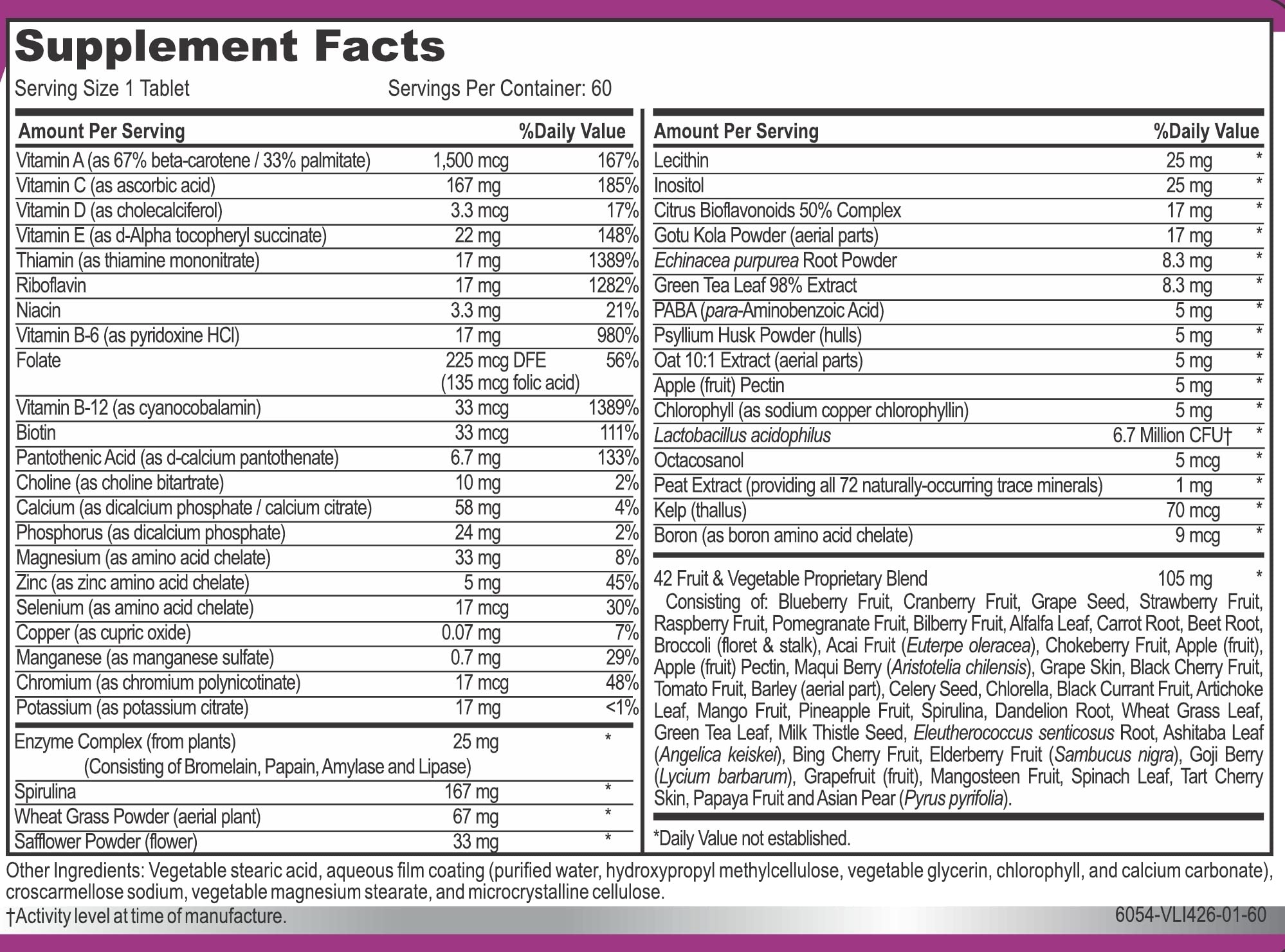 Hybrid Nutraceuticals MiracleMulti Women Multivitamin with Probiotics, Biotin, Folic Acid, Enzymes + Fruit & Vegetable Blend - Immune Support, Heart Health, Energy: 60 Servings (Non-GMO) Hybrid Nutraceuticals uk supplements