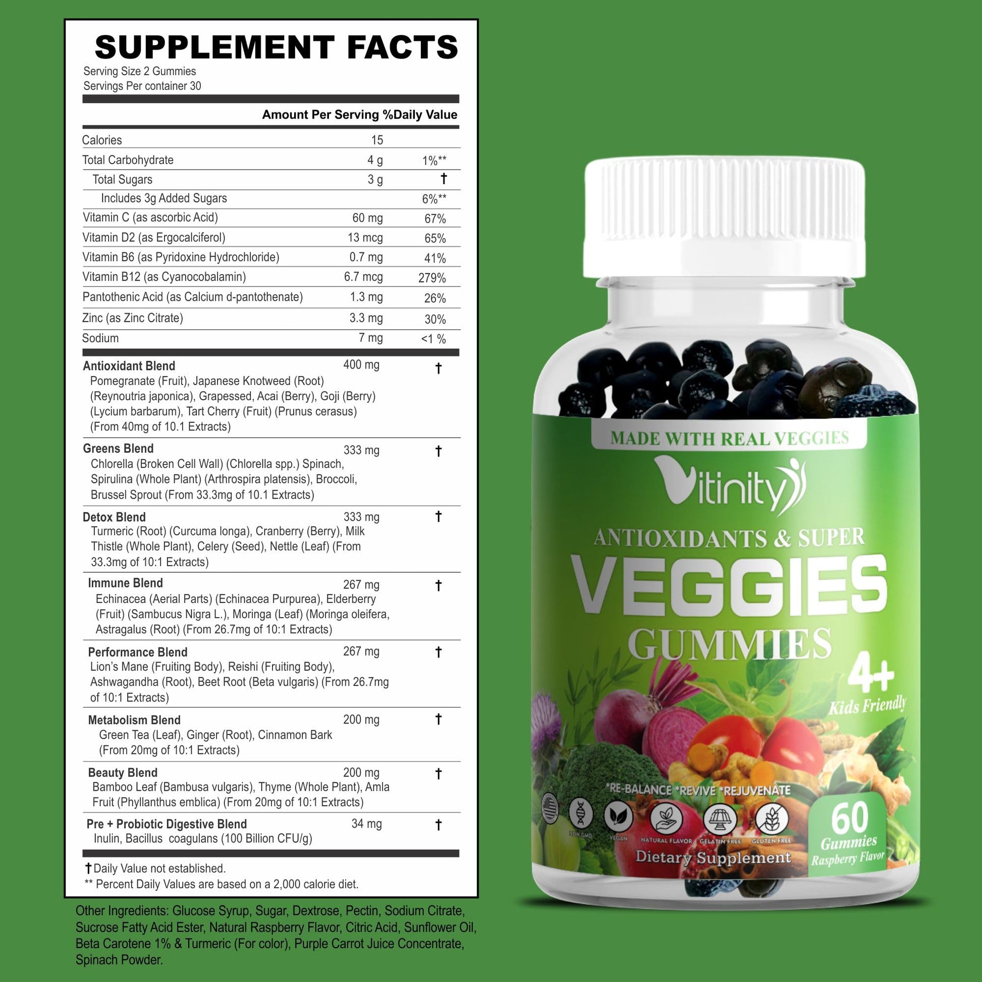 VITINITY Made with Real Super Veggies Delicious Gummy Supplement,Men,Women & Kids VITINITY uk supplements