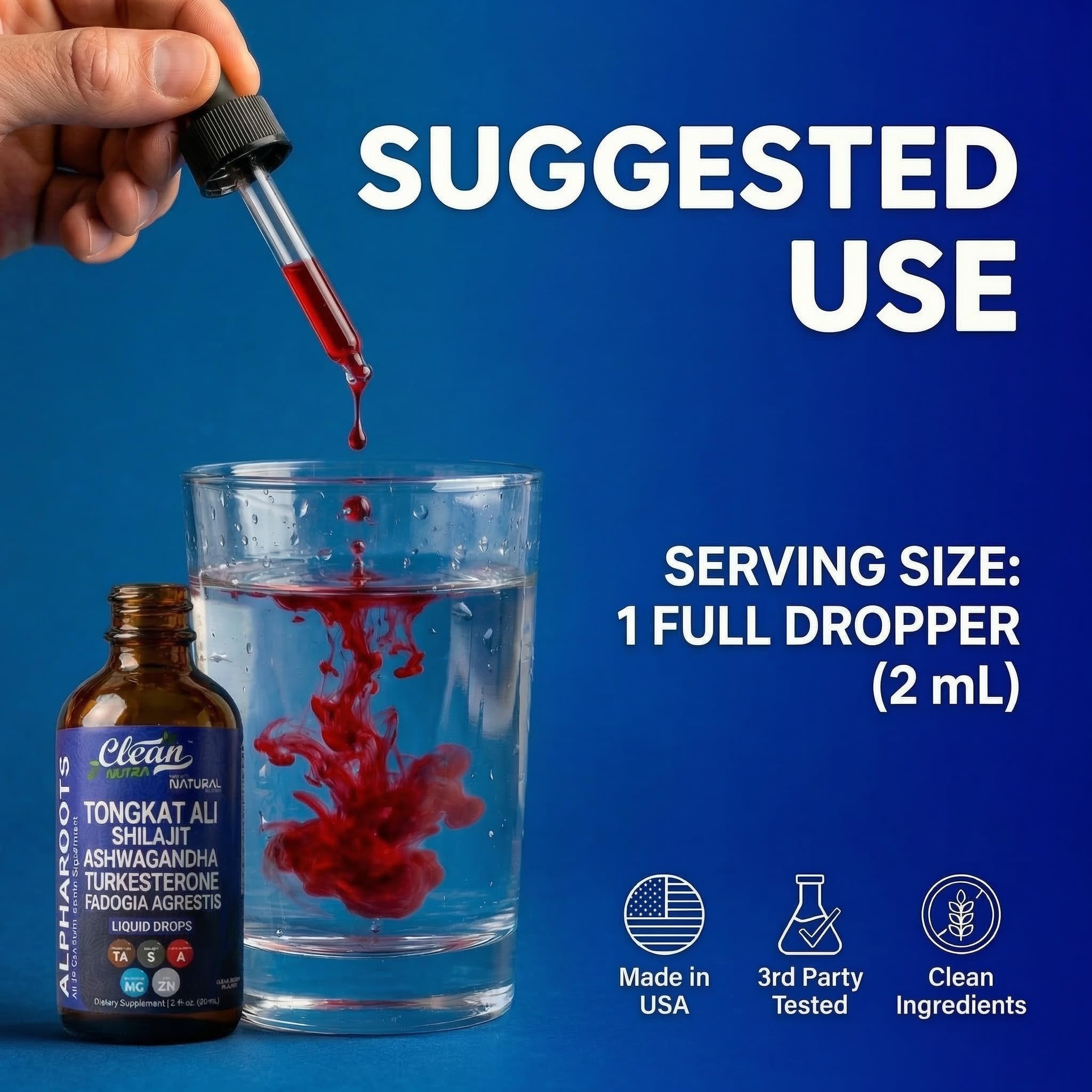 Tongkat Ali Liquid Drops Shilajit, Ashwagandha, Turkesterone, Fadogia Agrestis, Magnesium, Irish Sea Moss, and Zinc Herbal Supplement by Clean Nutra Clean Nutraceuticals uk supplements