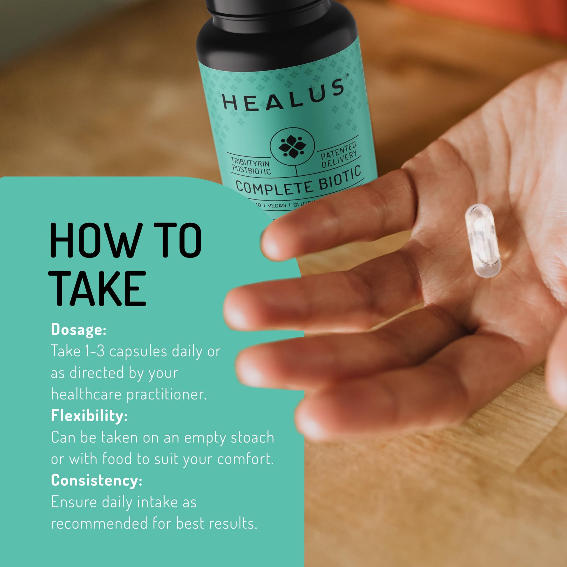 Healus Complete Biotic - Postbiotic Tributyrin Supplement - Postbiotics for Gut Health - Butyrate Gut Health Supplement Healus uk supplements