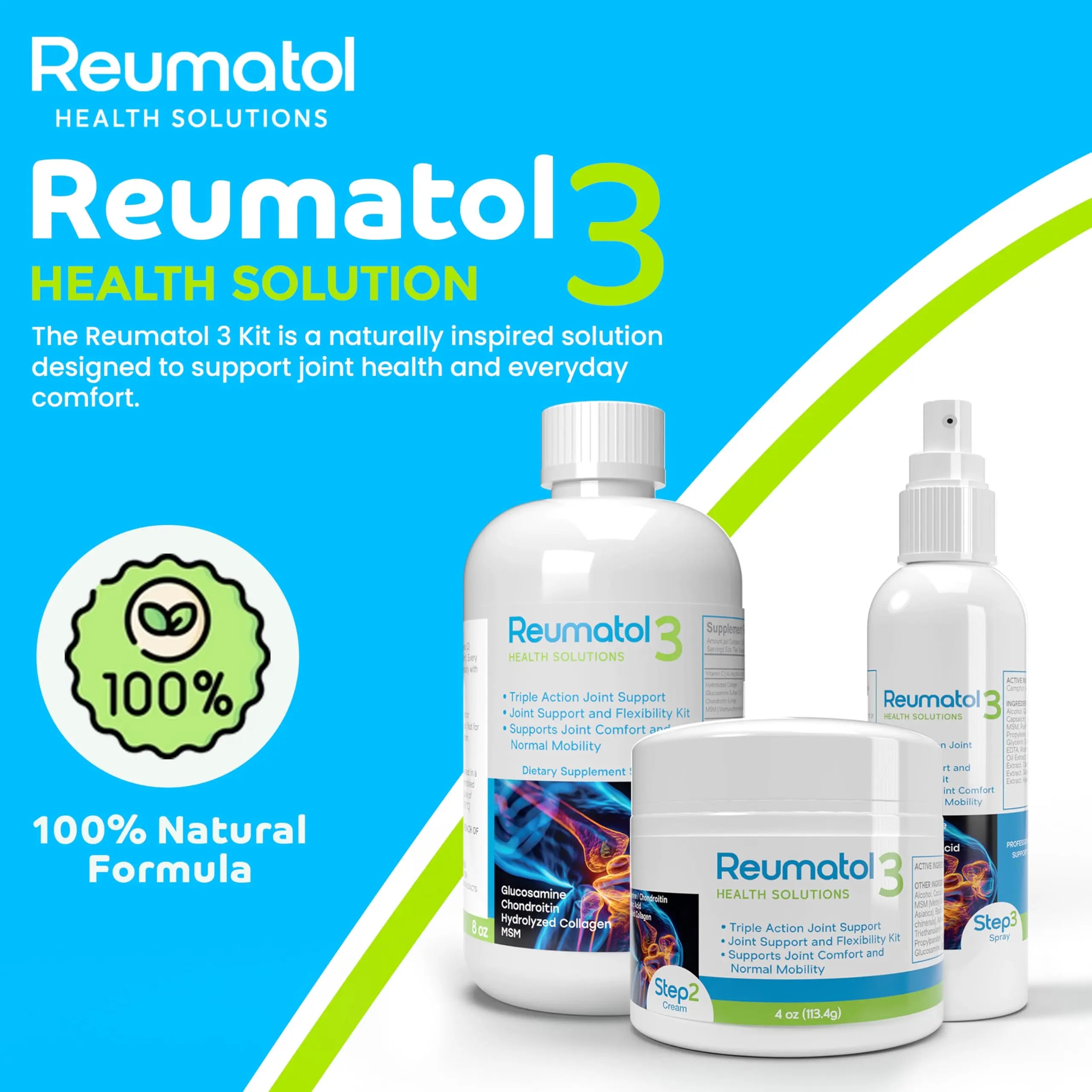 Reumatol 3 Kit – Natural Joint Support Formula for Comfort and Mobility | Helps Ease Stiffness & Promotes Flexible Joints | Herbal Blend for Daily Wellness Reumatol Health Solutions uk supplements