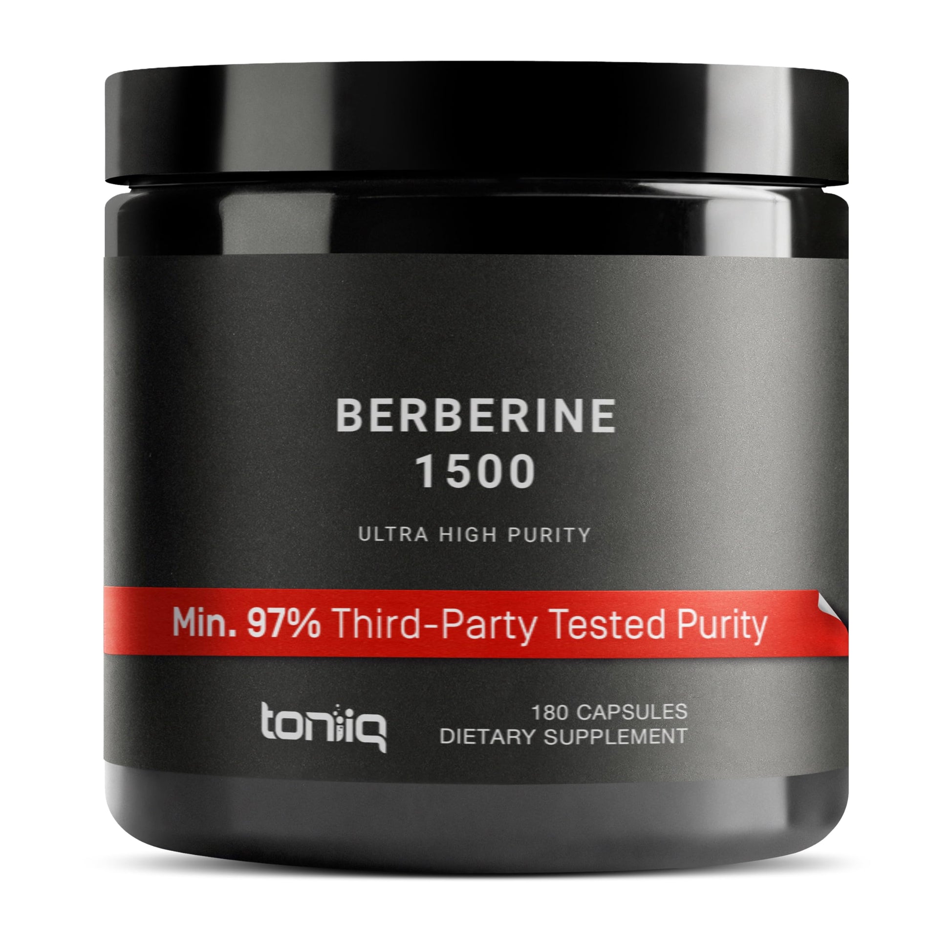 Toniiq Ultra High Strength Berberine HCl from The Himalayas - 100:1 Concentrated Extract - Lab-Tested 97% Berberine HCl - 180 Vegetarian Capsules, 1500 mg per Serving Toniiq uk supplements