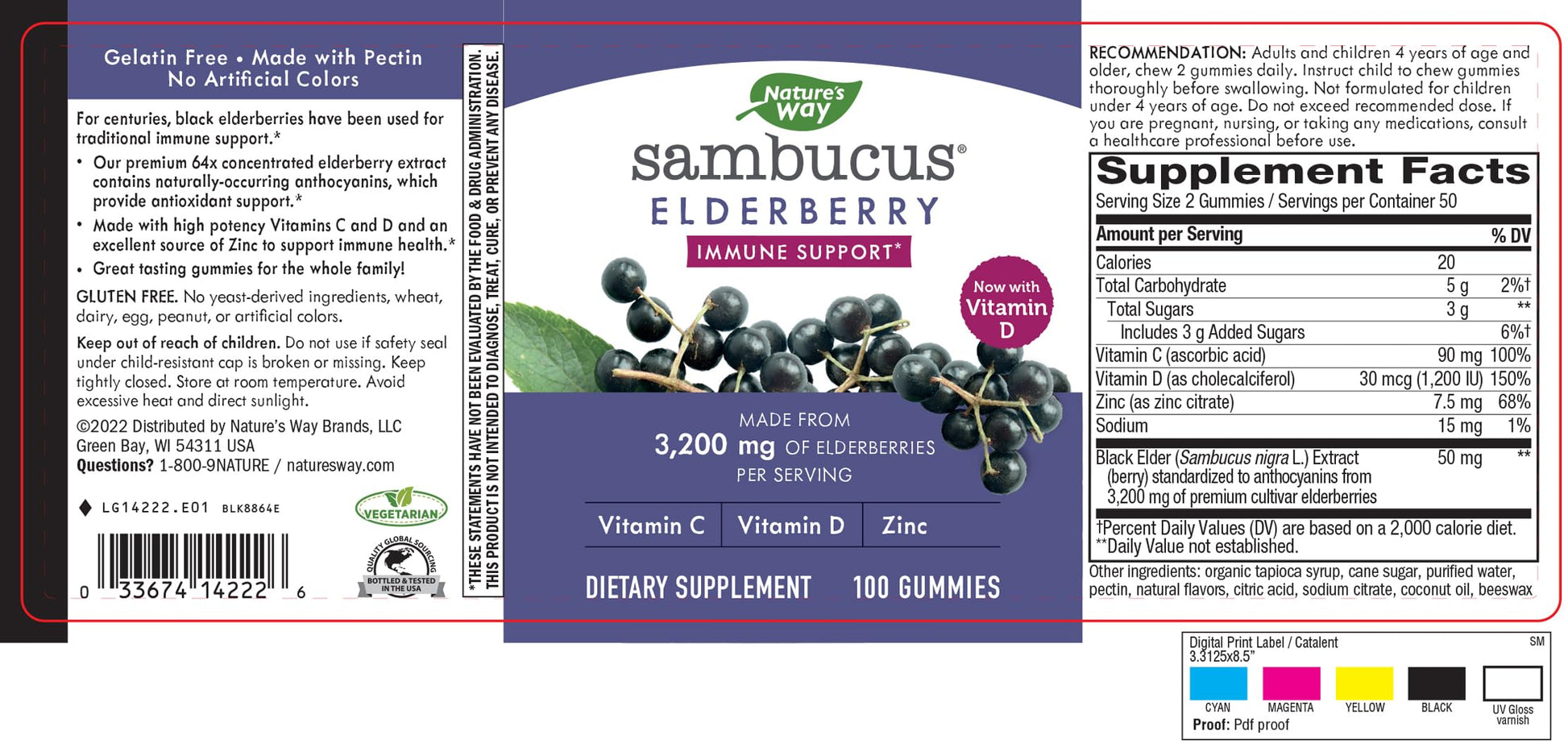 Nature's Way Sambucus Elderberry Gummies - Immune Support Supplement for Kids Nature's Way uk supplements