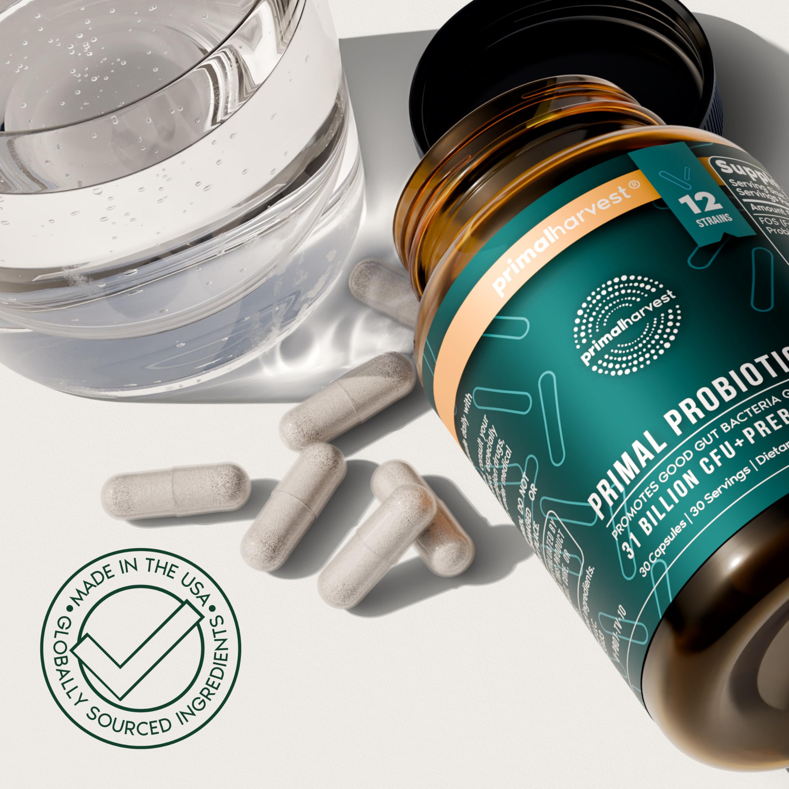 Primal Harvest Probiotics for Women & Men Daily Probiotic Supplement with 12 Strains for Gut & Digestive Health 30 Capsules Primal Harvest uk supplements