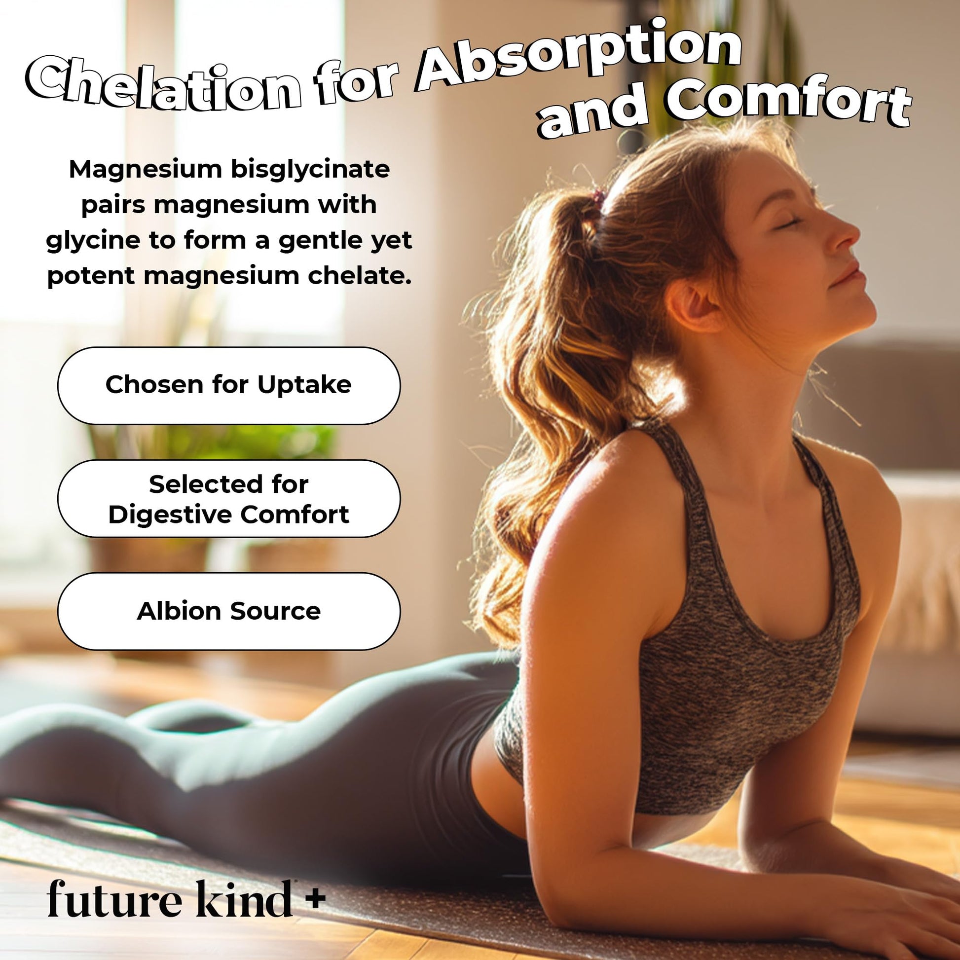 Future Kind Magnesium Glycinate, Supports Muscle and Nerve Function, High Absorption Chelated Magnesium Supplement, Nightly Calm, Energy & Metabolism, Highly Bioavailable & Potent - 30 Vegan Capsules Future Kind uk supplements