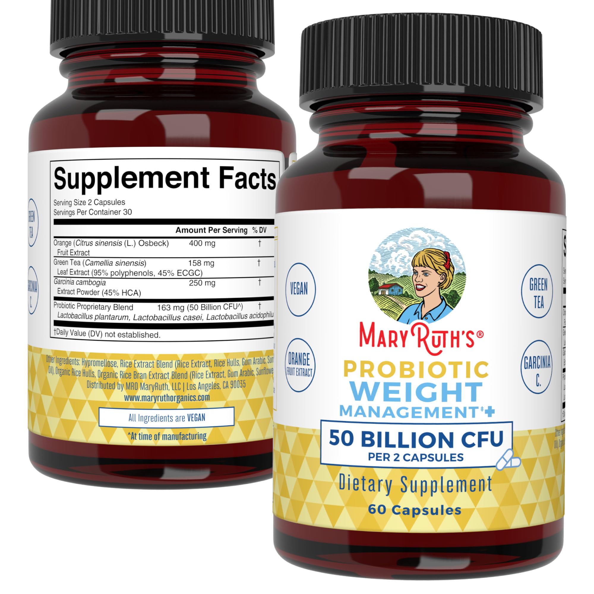 MaryRuth's Probiotics Capsule for Women & Men | Weight Management | Digestive & Gut Health MaryRuth Organics uk supplements