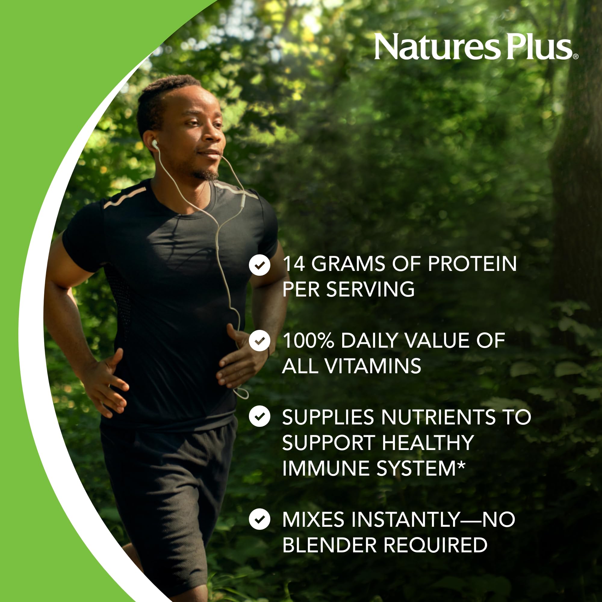 NaturesPlus SPIRU-TEIN, Peaches & Cream - 1.12 lb - Plant-Based Protein Powder - Vitamins & Minerals for Energy - Vegetarian, Gluten Free - 15 Servings NaturesPlus uk supplements