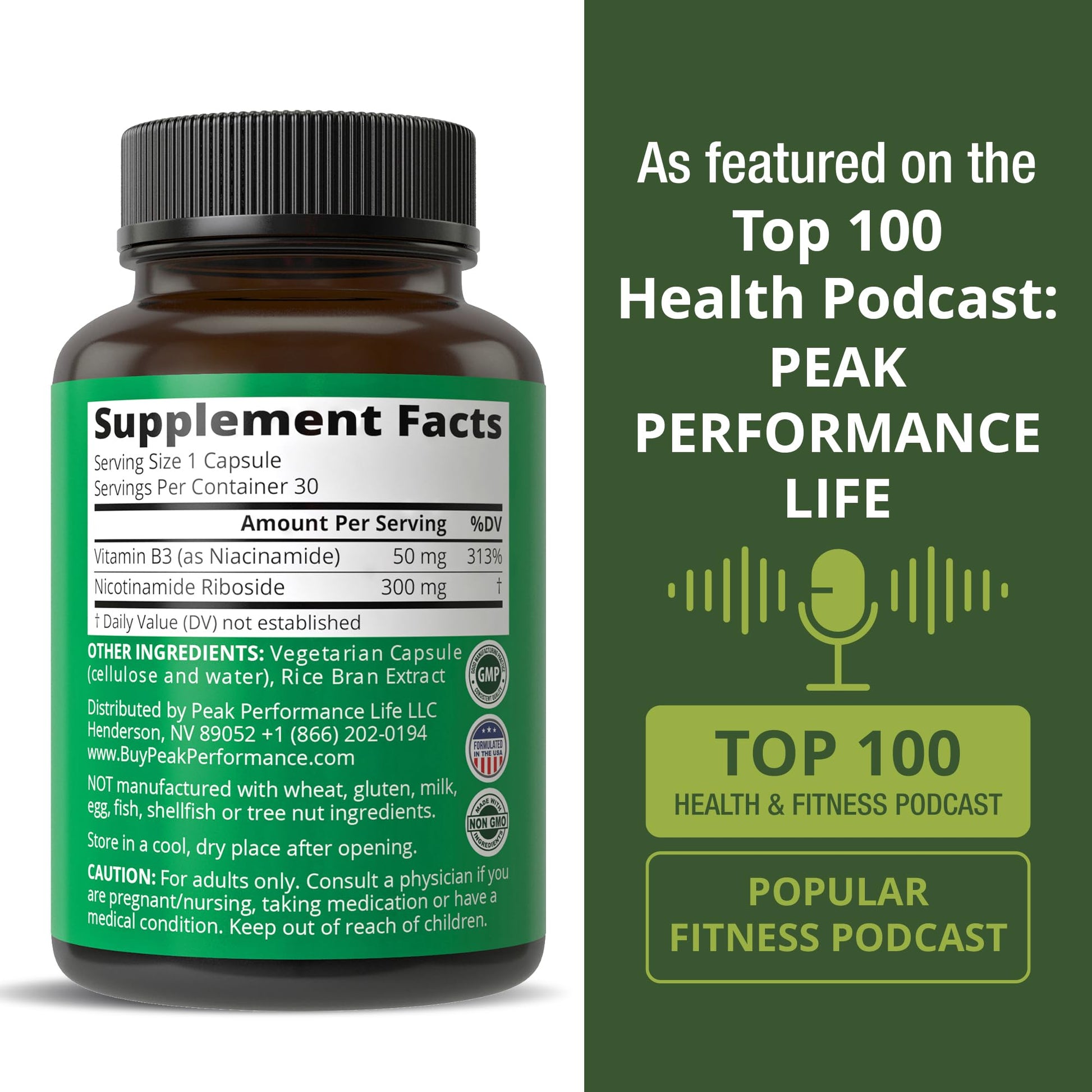 Peak Performance Nicotinamide Riboside NR Supplement Capsule. NMN Alternative NAD Supplement + Niacinamide for NAD+ Levels As We Age. 3rd Party Tested, Non-GMO, Vegan NR Vitamin for Women and Men Peak Performance uk supplements