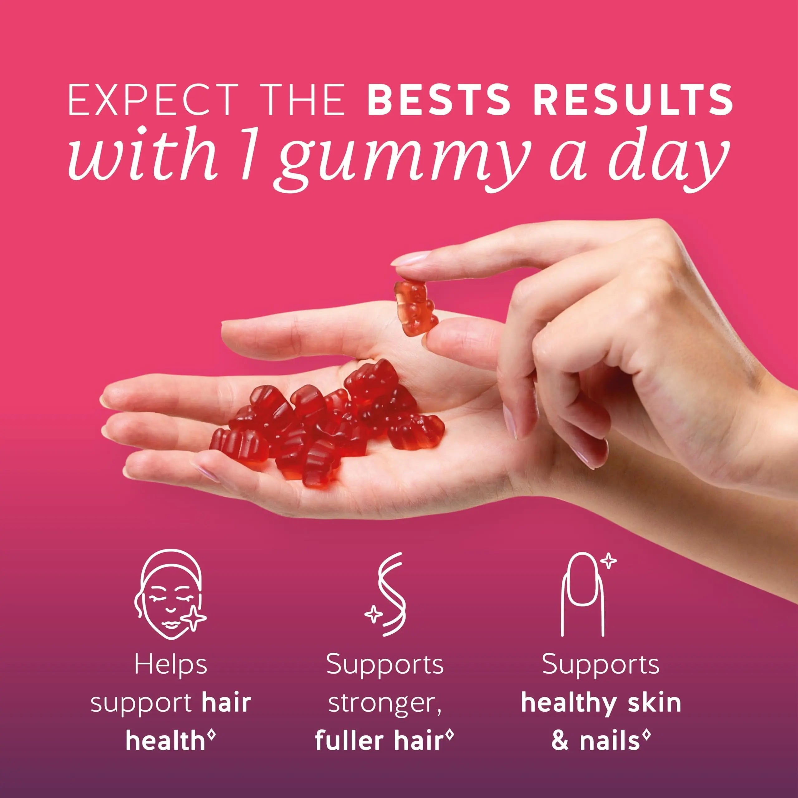 Biotin Gummies for Hair, Skin & Nails. 5,000 mcg High Potency Vegan Vitamins for Faster Hair Growth, Stronger Nails & Healthy Skin. with Vitamins C & E, 90 Gummies Bears with Benefits uk supplements