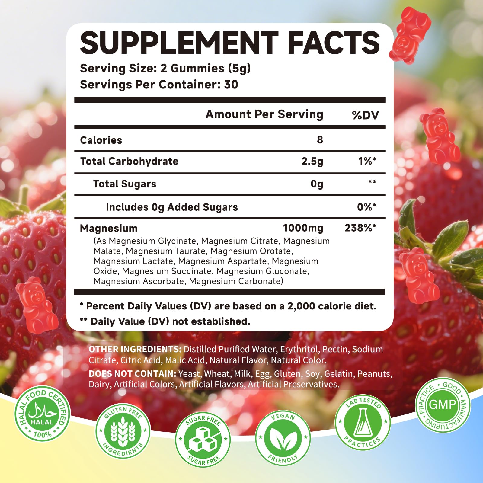 Magnesium Complex Gummies 1000mg | 12-in-1 Magnesium Complex Supplement with Glycinate, Citrate, Malate & Taurate Supports Muscle Function, Bone Health, Rest & Relaxation – Strawberry Flavor, 60 Count Mchokuu uk supplements