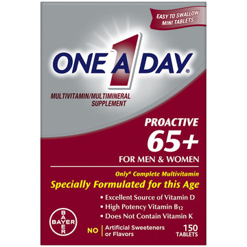 One A Day Proactive 65+, Mens & Womens Multivitamin, Supplement with Vitamin A, C, D, and Zinc to Support Bone Health & Cell Health, Calcium ONE A DAY uk supplements
